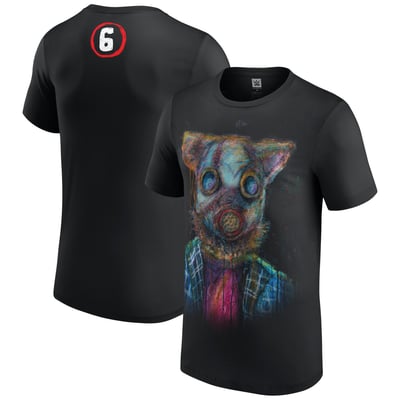 Men's Black Wyatt Sicks Huskus the Pig Portrait T-Shirt