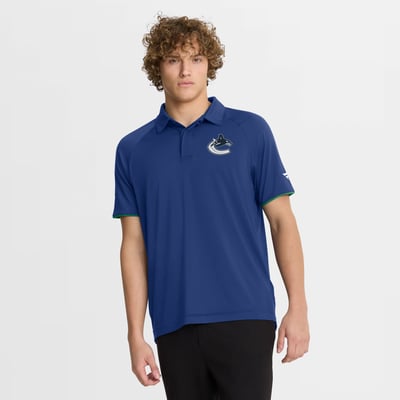 Men's Fanatics Blue Vancouver Canucks Authentic Pro Rink Raglan Polo