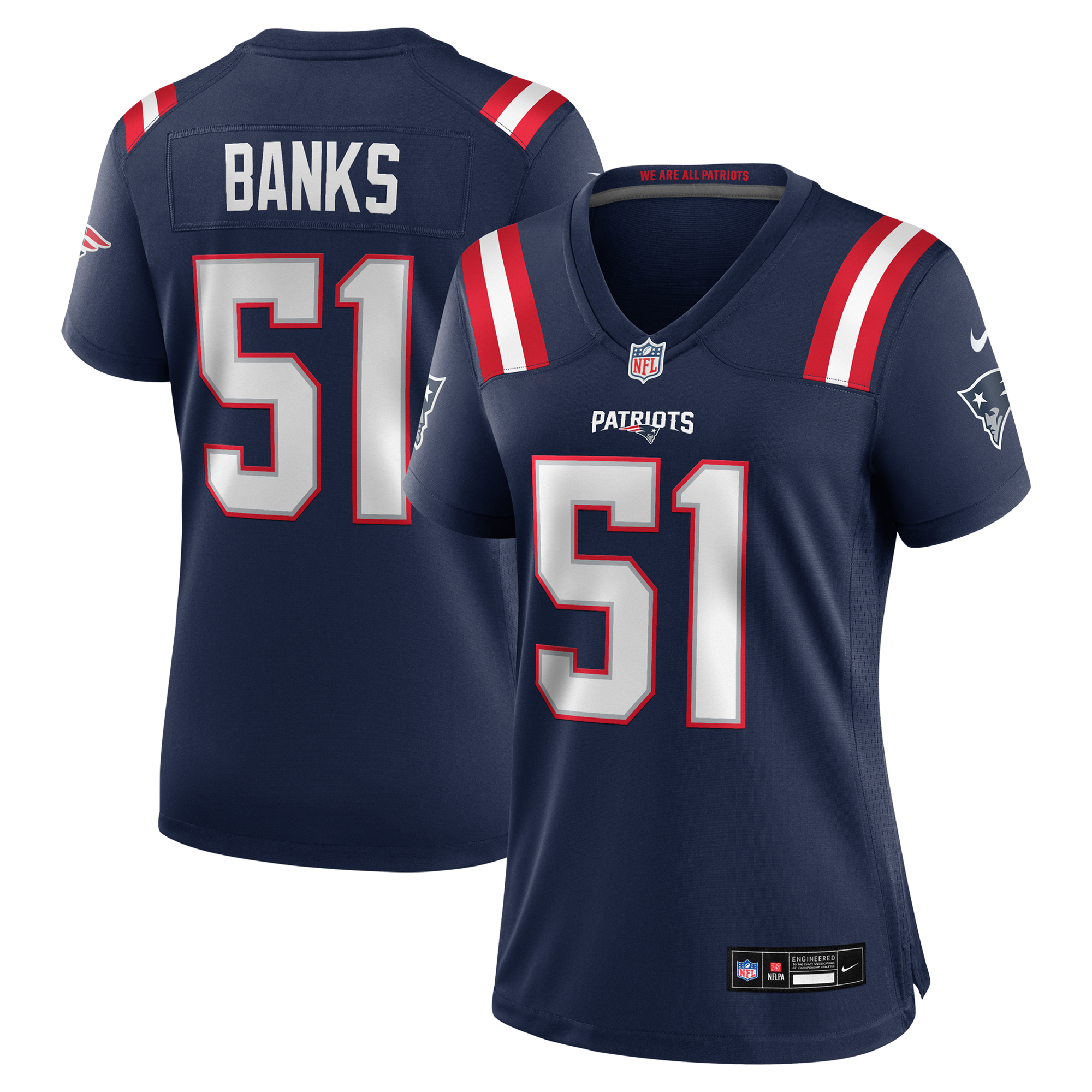 Women's Nike Keshawn Banks Navy New England Patriots Game Jersey