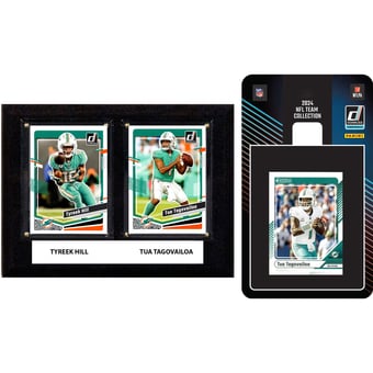 Miami Dolphins 6" x 8" Player Plaque & 2024 Team Trading Card Set
