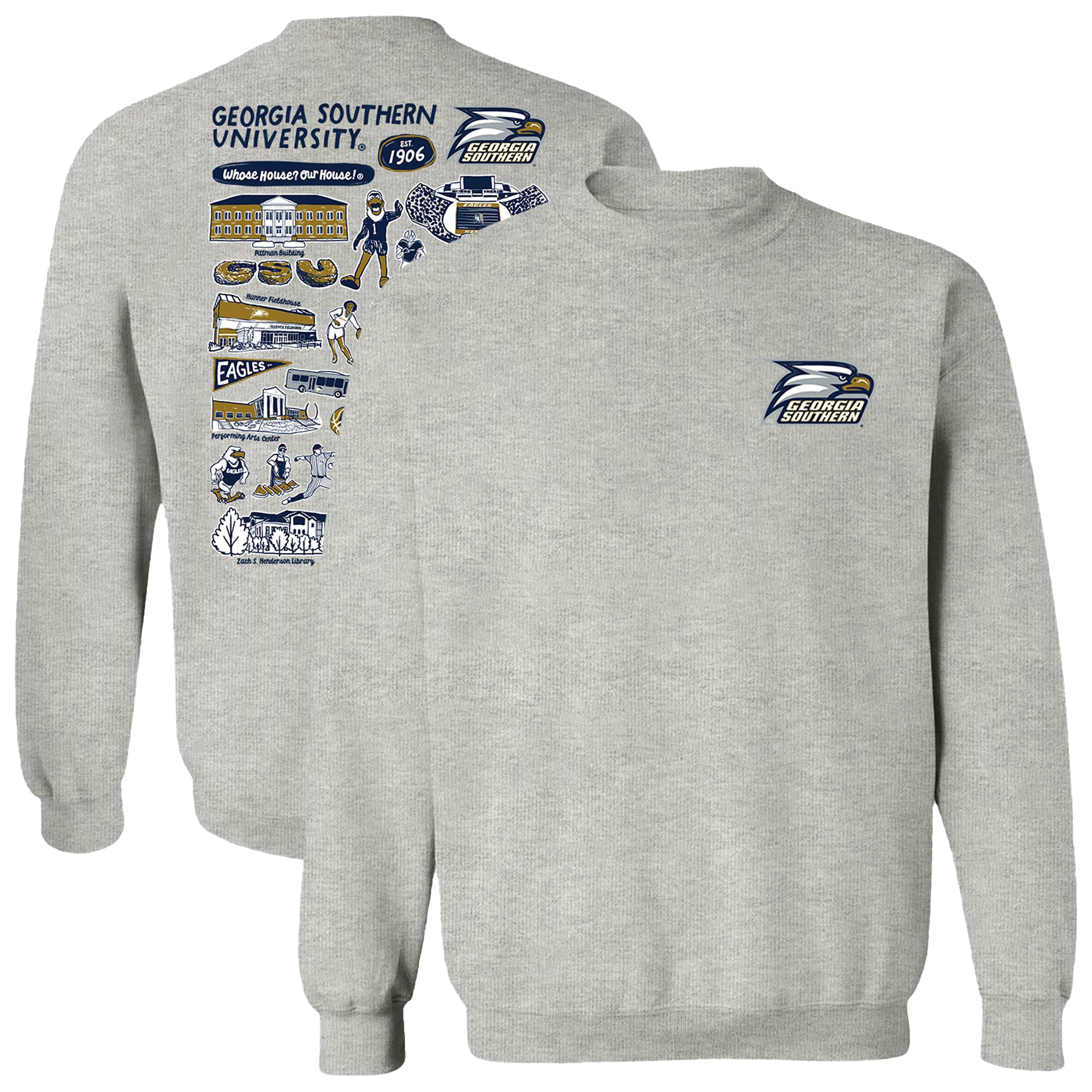 Women's Vive La Fete  Gray Georgia Southern Eagles Impressions Artwork Pullover Sweatshirt