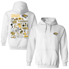 Women's Vive La Fete  White Towson Tigers Impressions Artwork Pullover Hoodie