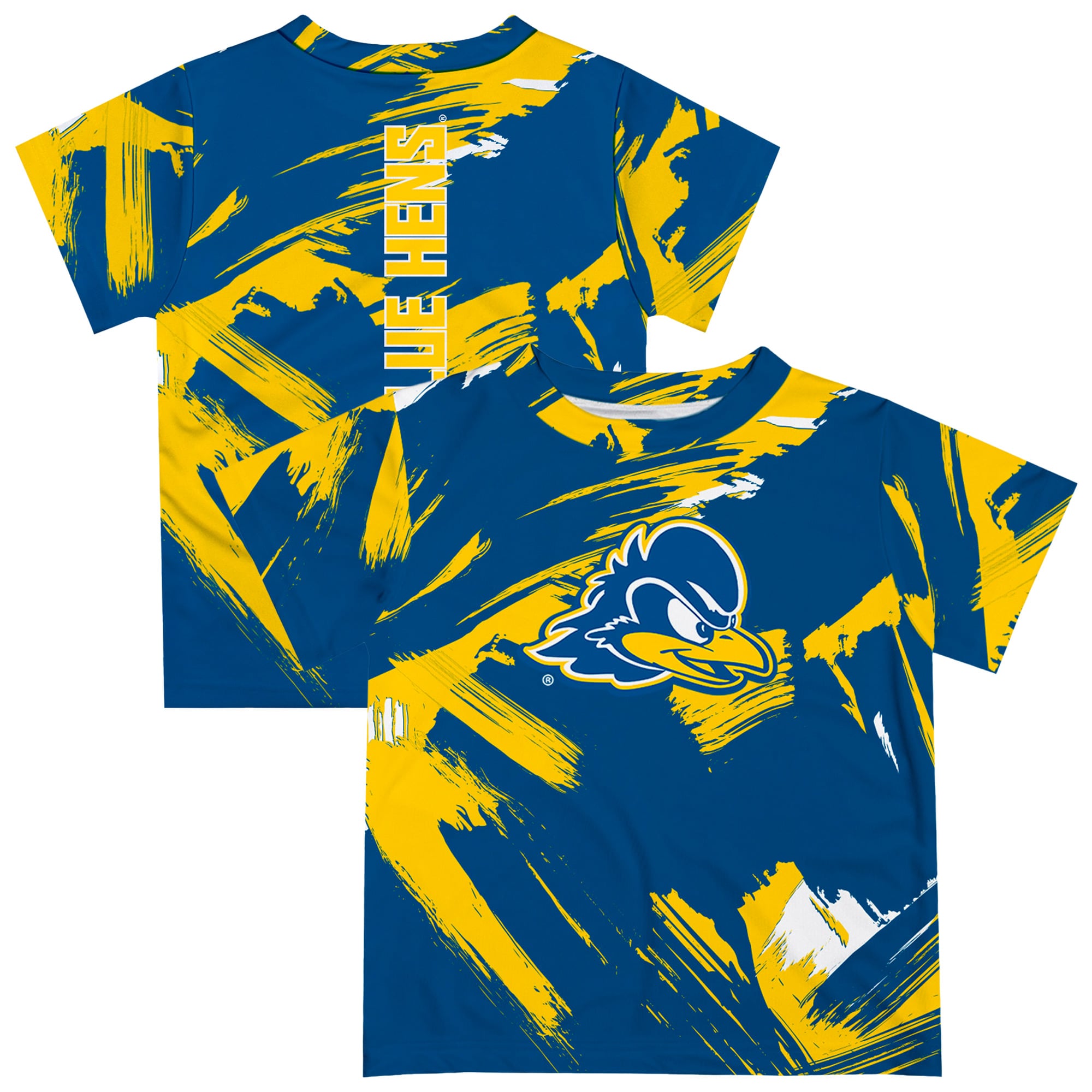 Youth Vive La Fete Royal Delaware Fightin' Blue Hens Paint Brush T-Shirt