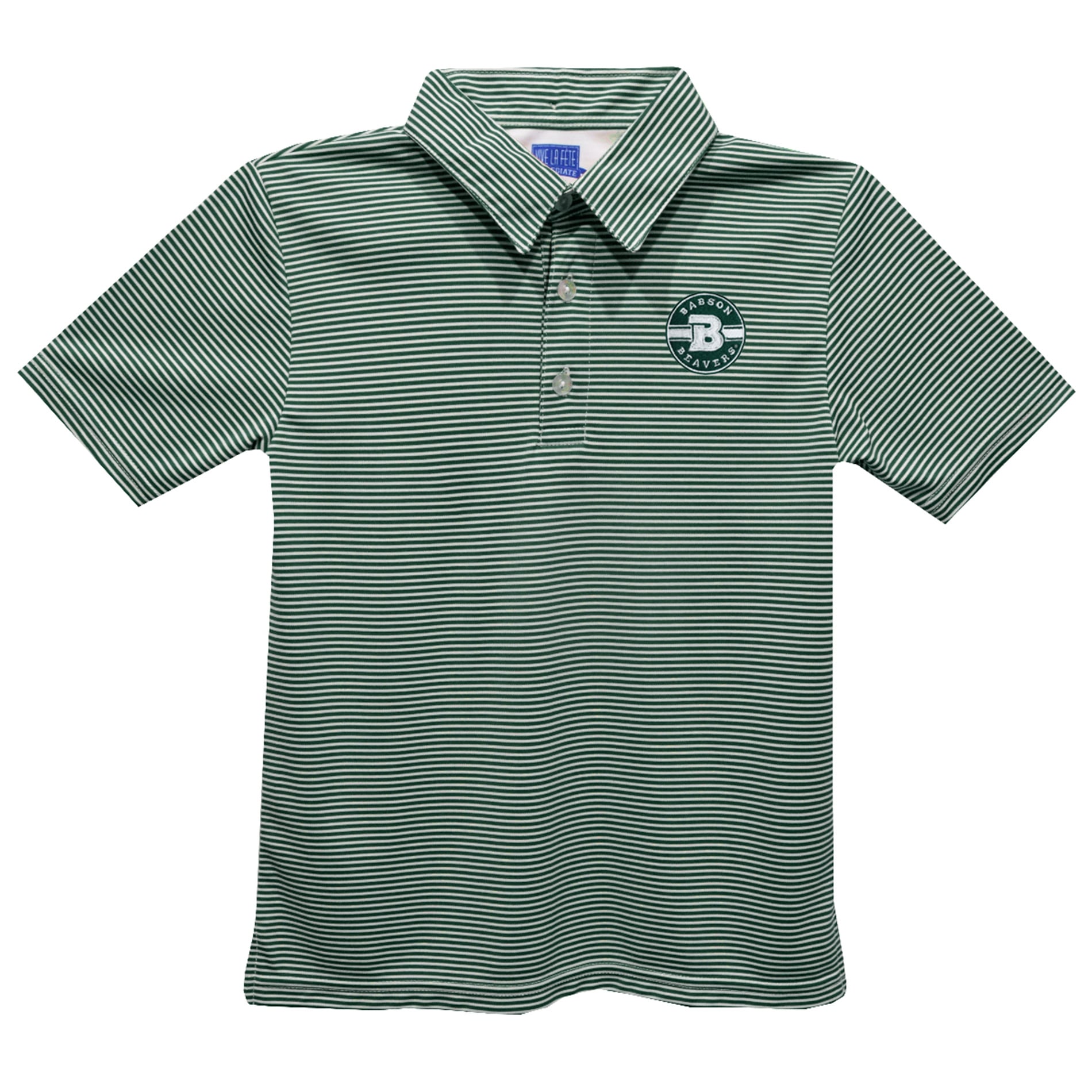 Toddler Vive La Fete Green Babson Beavers Pencil Stripe Polo