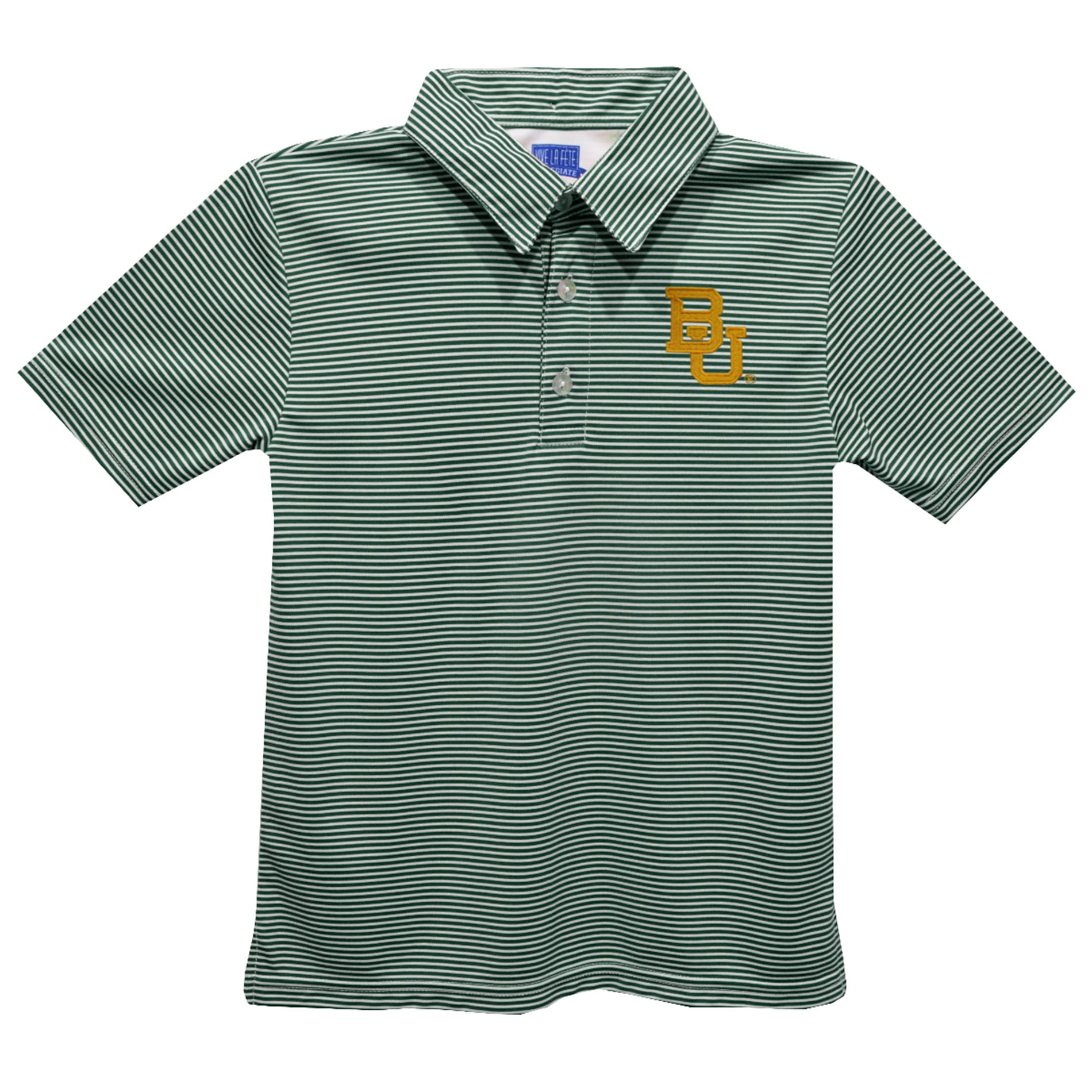 Toddler Vive La Fete Green Baylor Bears Pencil Stripe Polo