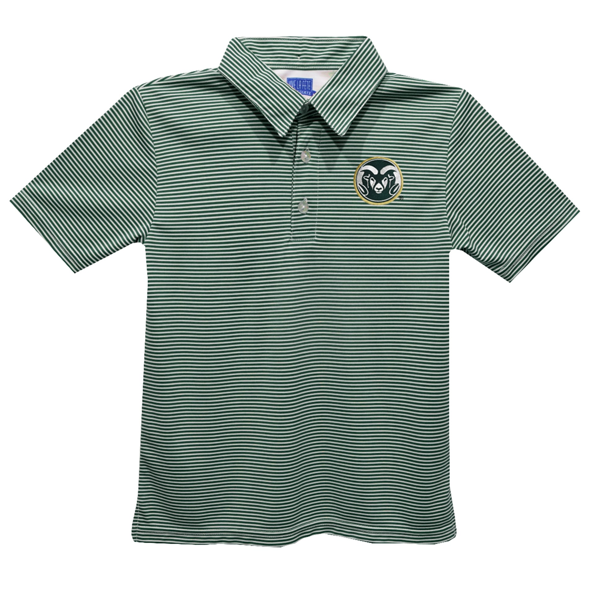 Toddler Vive La Fete Green Colorado State Rams Pencil Stripe Polo