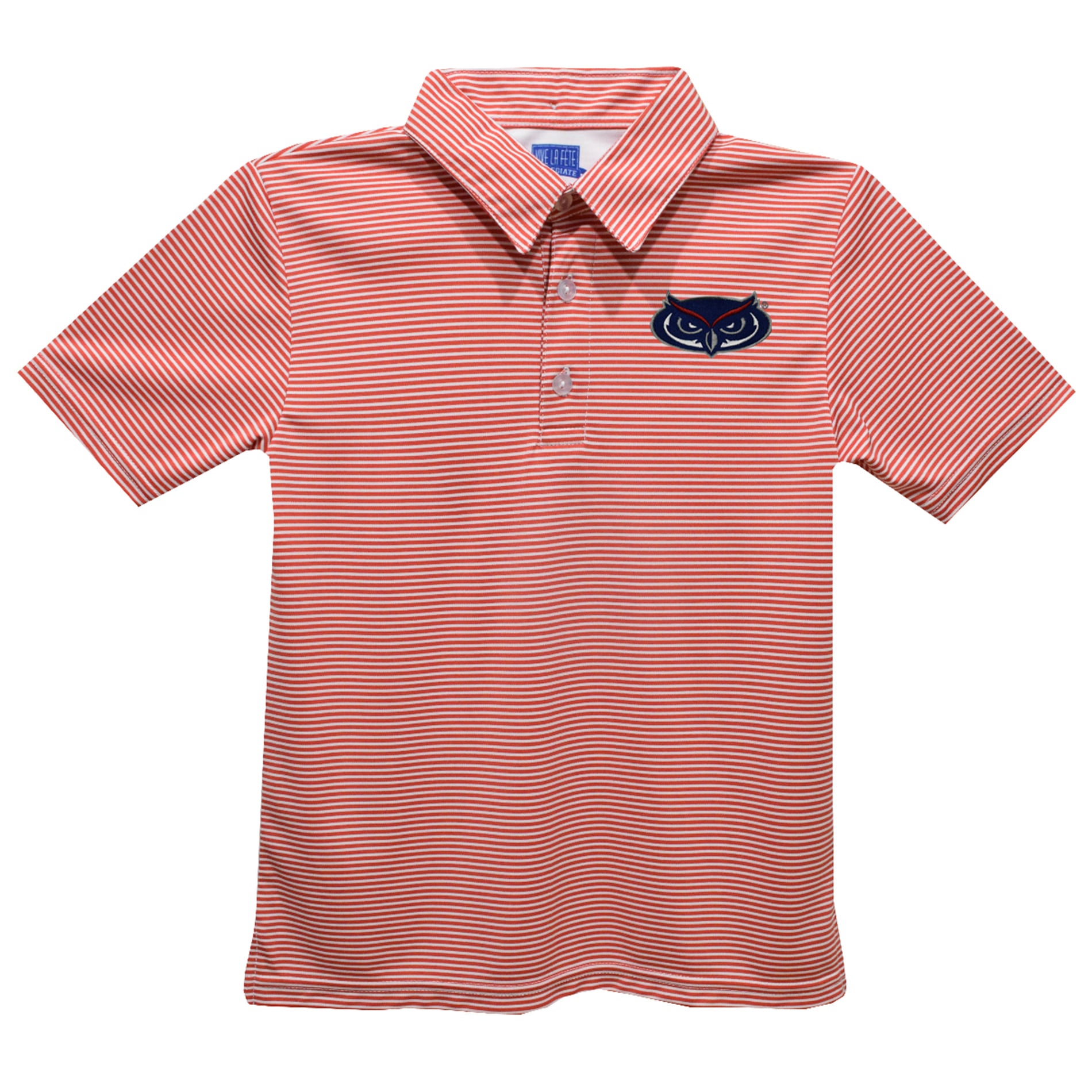 Toddler Vive La Fete Red Florida Atlantic Owls Pencil Stripe Polo
