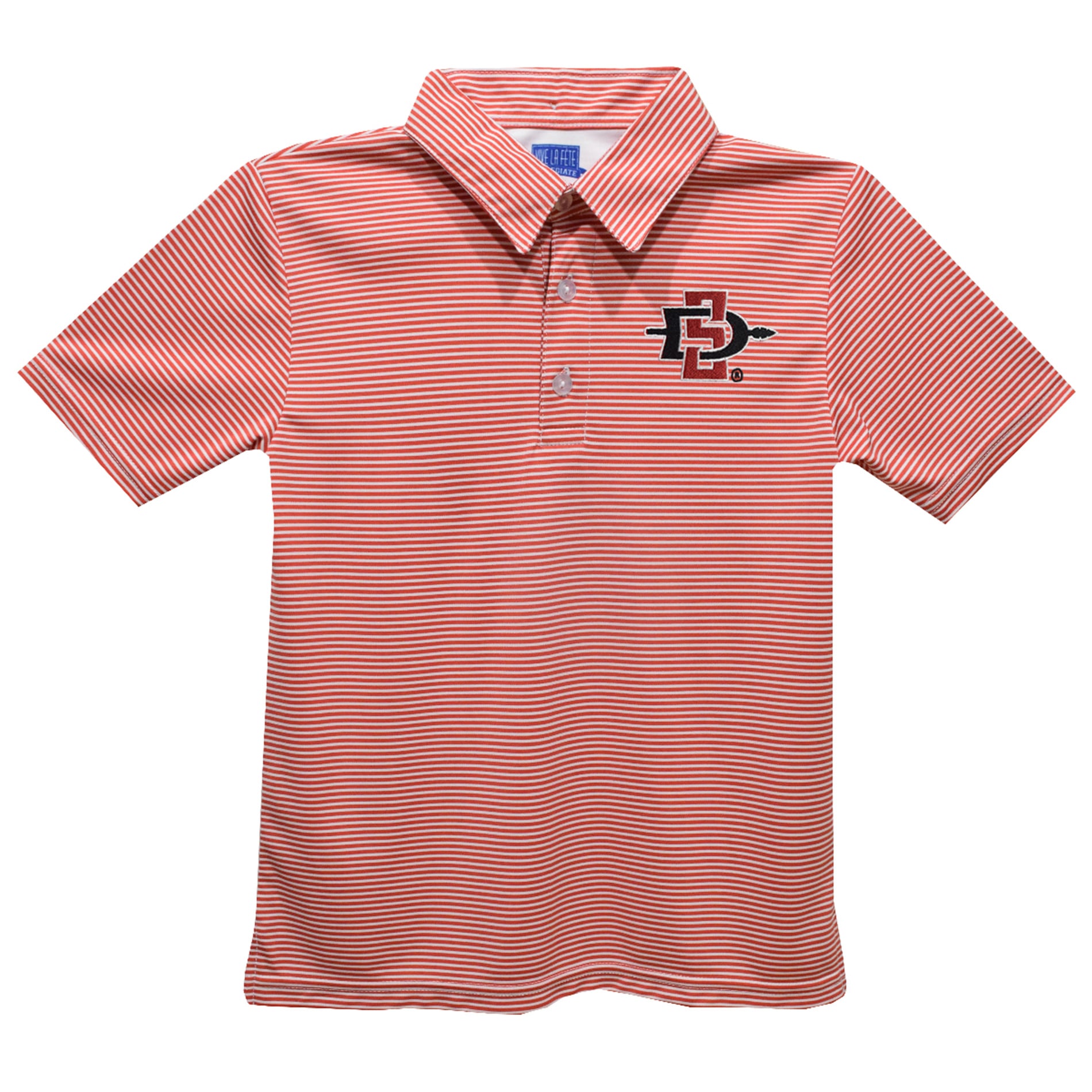 Toddler Vive La Fete Cardinal San Diego State Aztecs Pencil Stripe Polo