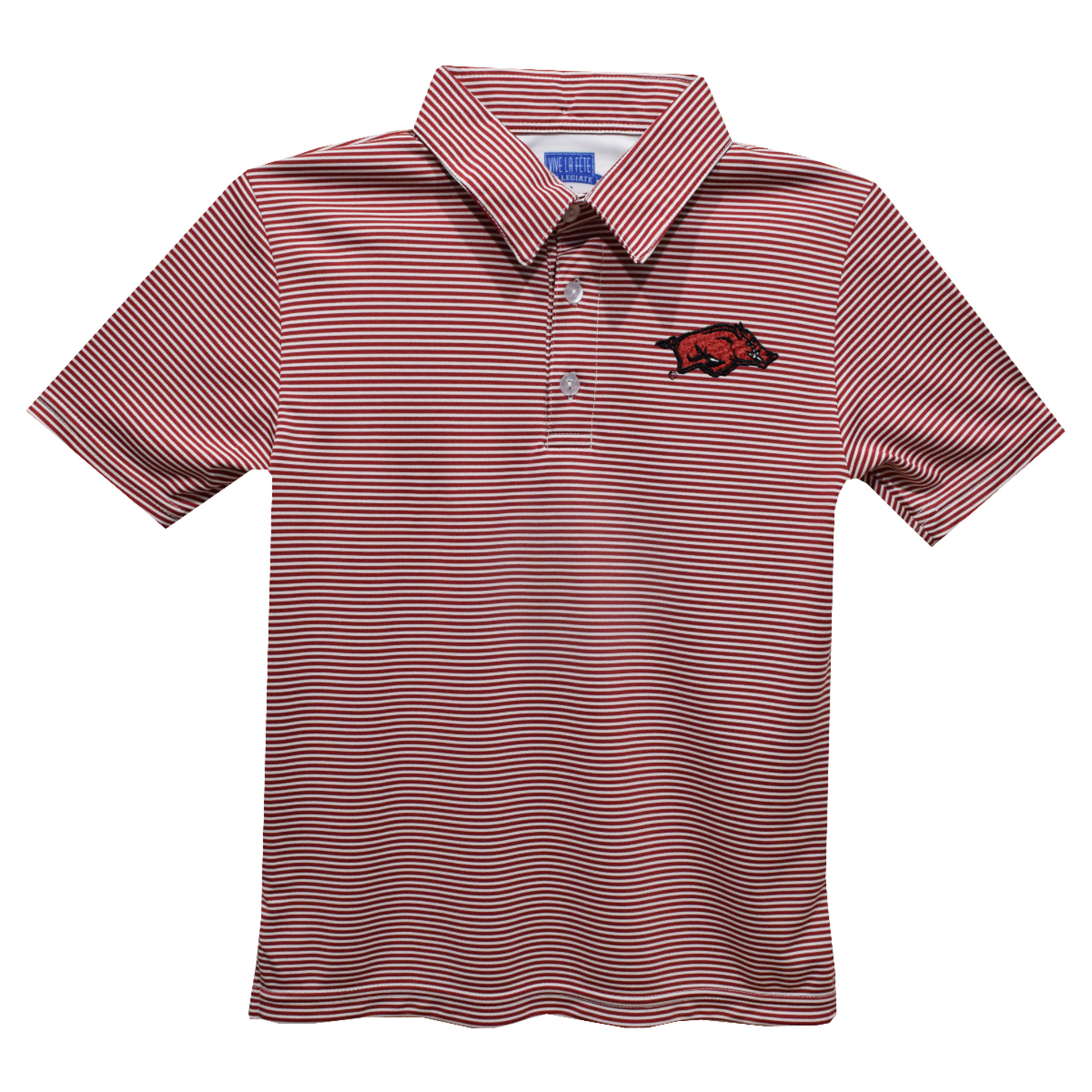 Youth Vive La Fete Cardinal Arkansas Razorbacks Pencil Stripe Polo Youth Vive La Fete Cardinal Arkansas Razorbacks Pencil Stripe Polo