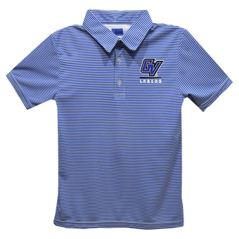 Youth Vive La Fete  Blue Grand Valley State Lakers Pencil Stripe Polo