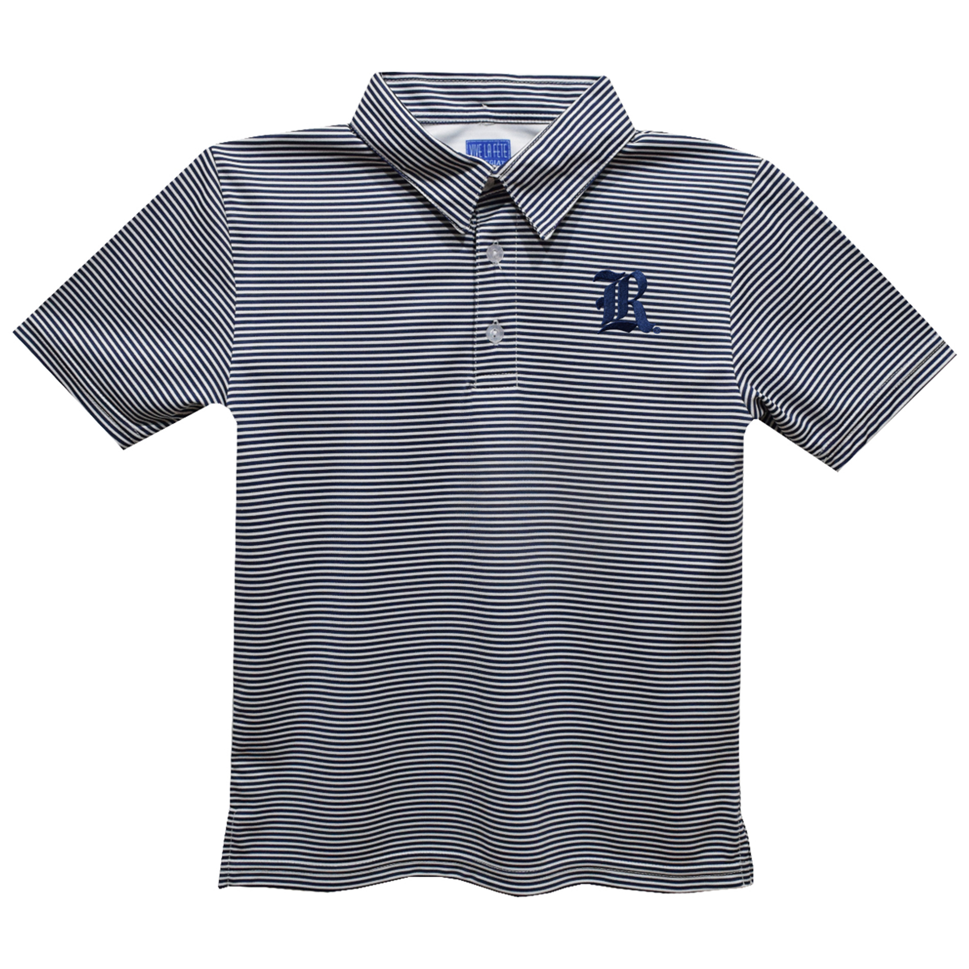 Youth Vive La Fete Navy Rice Owls Pencil Stripe Polo Youth Vive La Fete Navy Rice Owls Pencil Stripe Polo