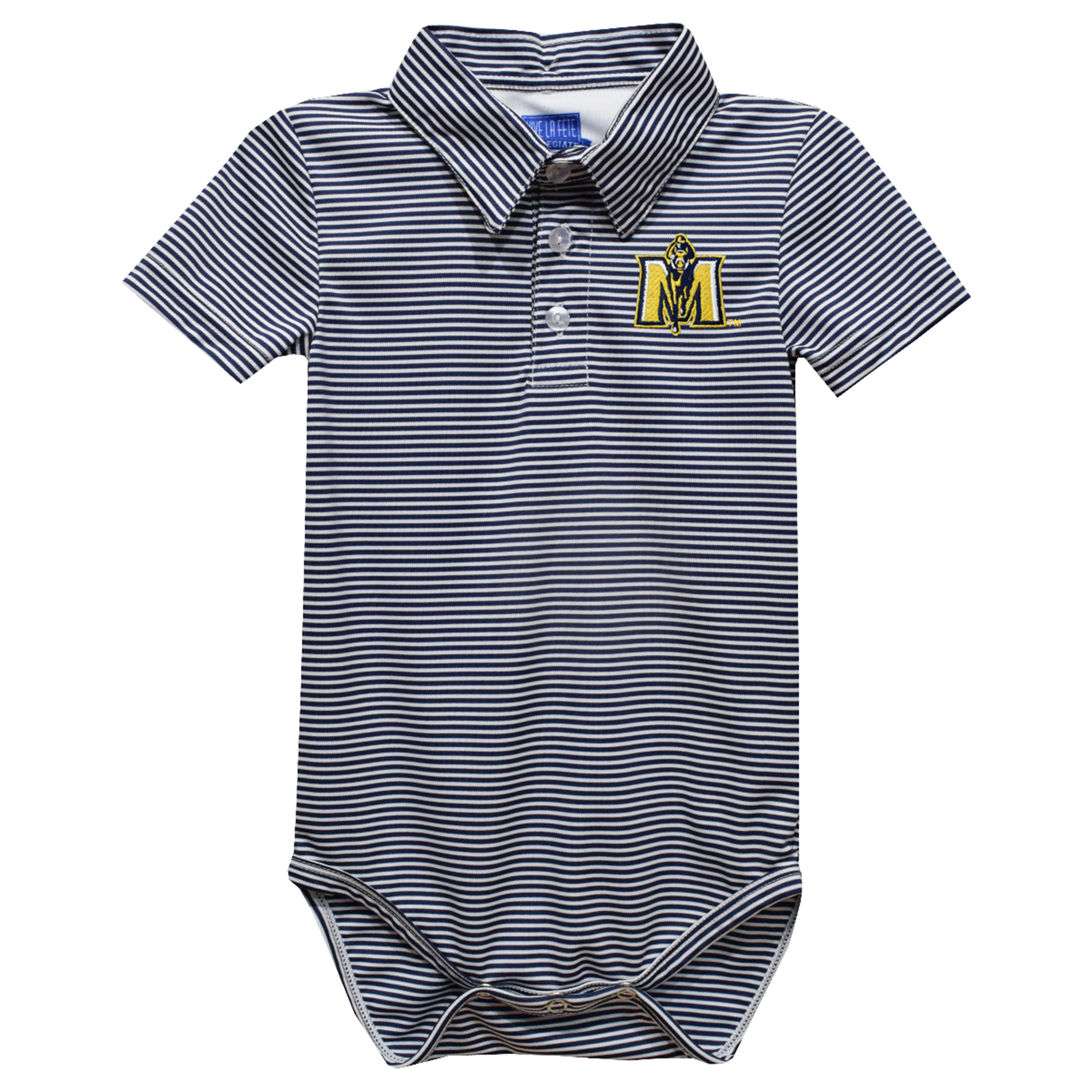 Infant Vive La Fete Navy Murray St. Racers Polo Pencil Stripe Bodysuit Infant Vive La Fete Navy Murray St. Racers Polo Pencil Stripe Bodysuit