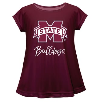 Youth Vive La Fete  Maroon Mississippi State Bulldogs A-Line Top