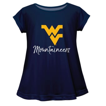 Youth Vive La Fete  Navy West Virginia Mountaineers A-Line Top
