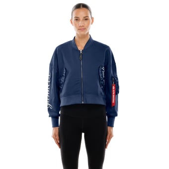 Women's New Era x Alpha Industries Navy New York Yankees Cropped Full-Zip Jacket
