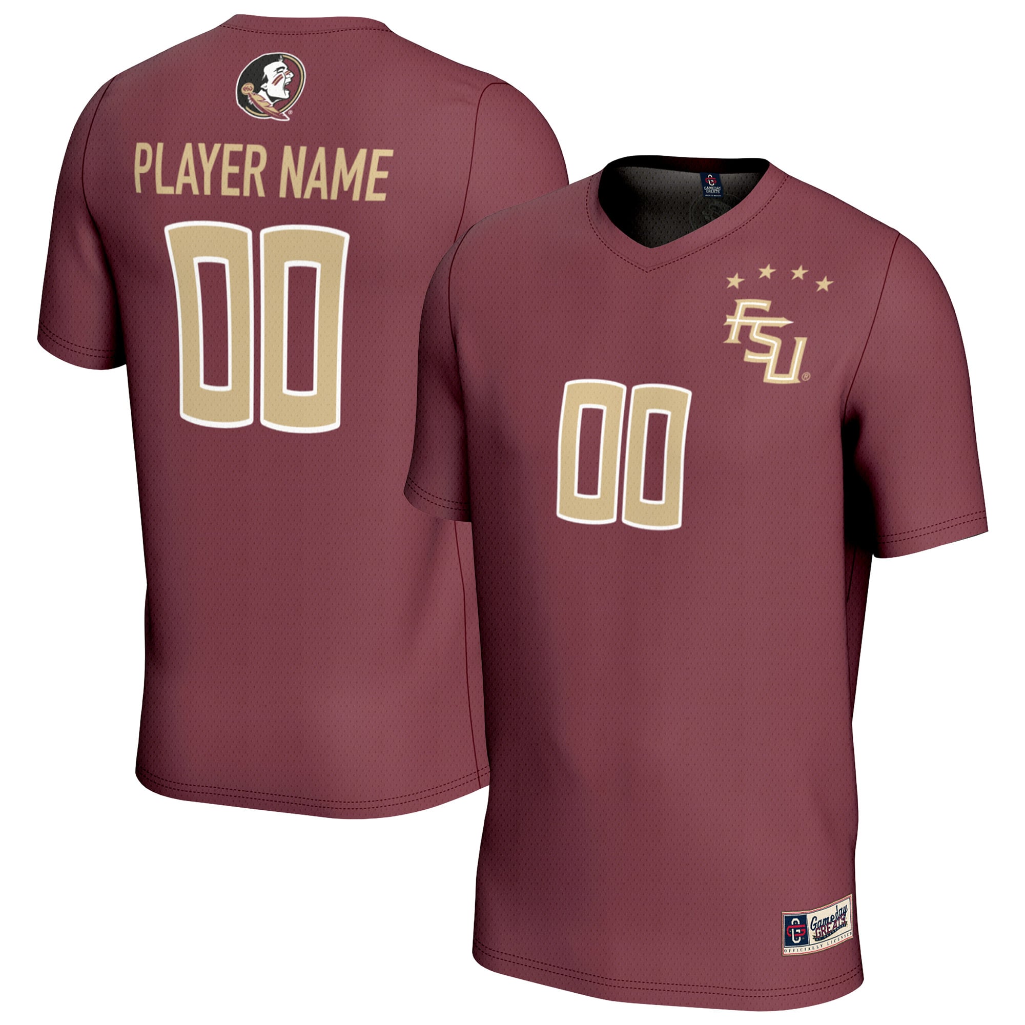 Unisex GameDay Greats  Garnet Florida State Seminoles NIL Pick-A-Player Lightweight Collegiate Soccer Fashion Jersey