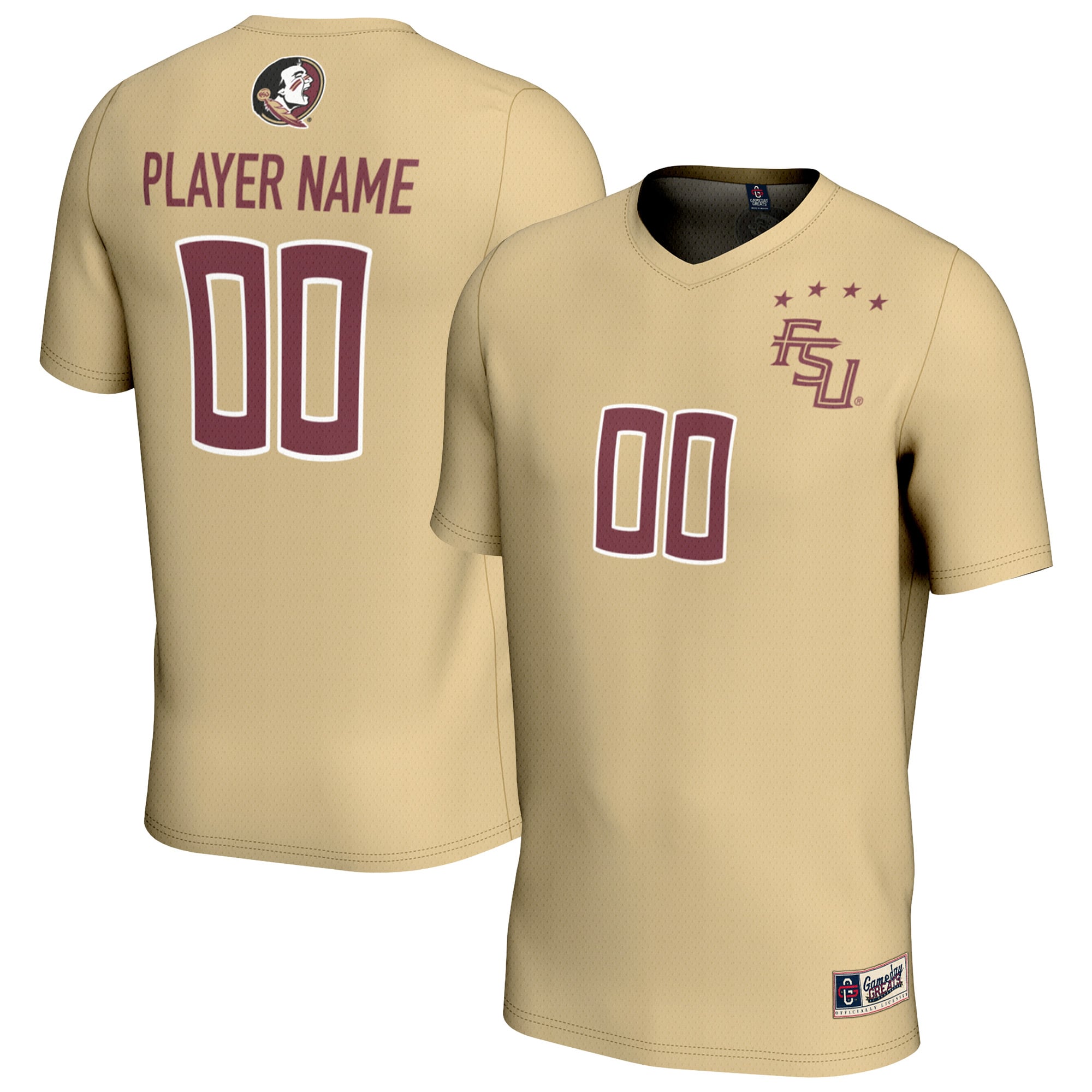 Youth GameDay Greats  Gold Florida State Seminoles NIL Pick-A-Player Lightweight Collegiate Women's Soccer Fashion Jersey