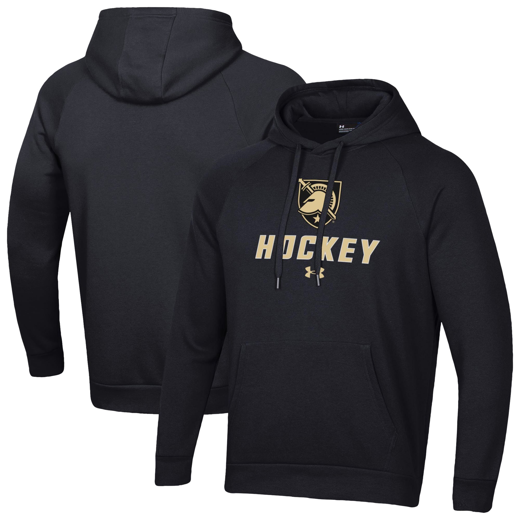 Men's Under Armour  Black Army Black Knights Hockey Rival Fleece Pullover Hoodie