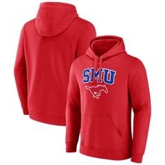 Men's Red SMU Mustangs Primary Logo Pullover Hoodie