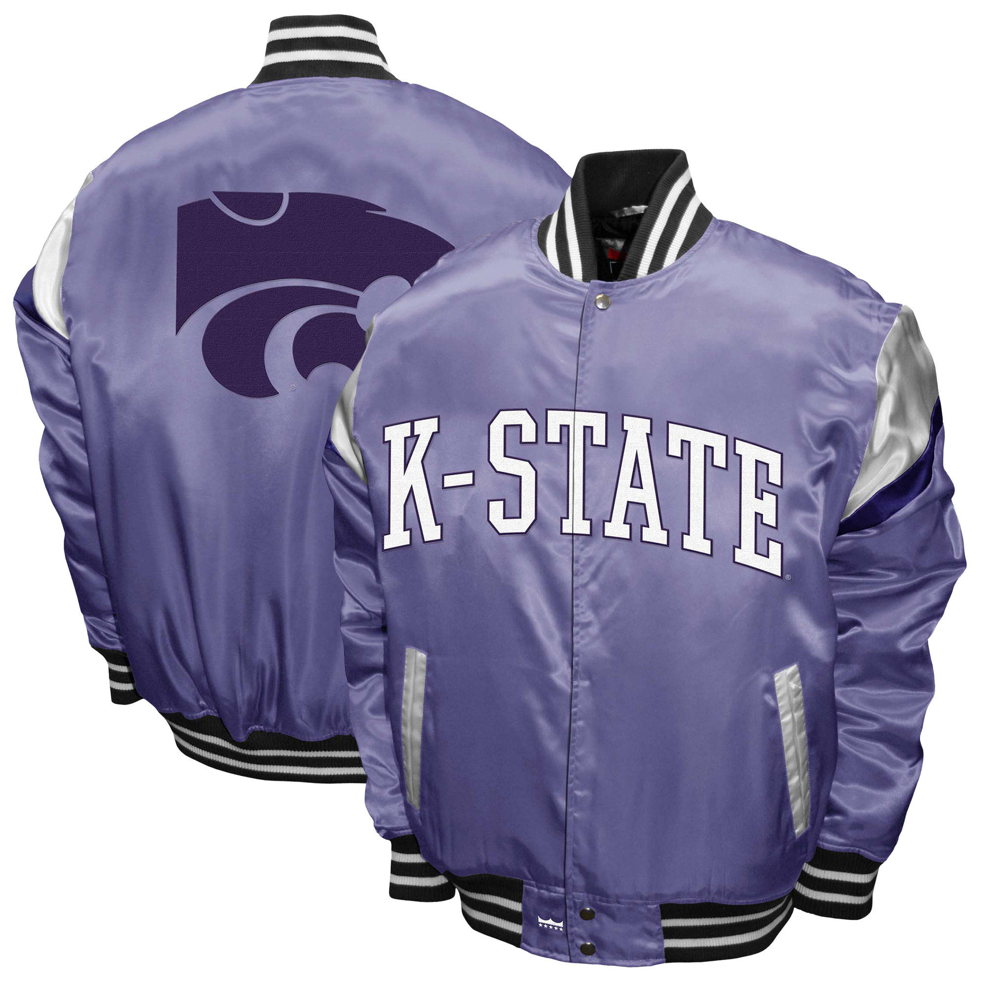 Men's Franchise Club  Purple Kansas State Wildcats Power Satin Full-Snap Jacket