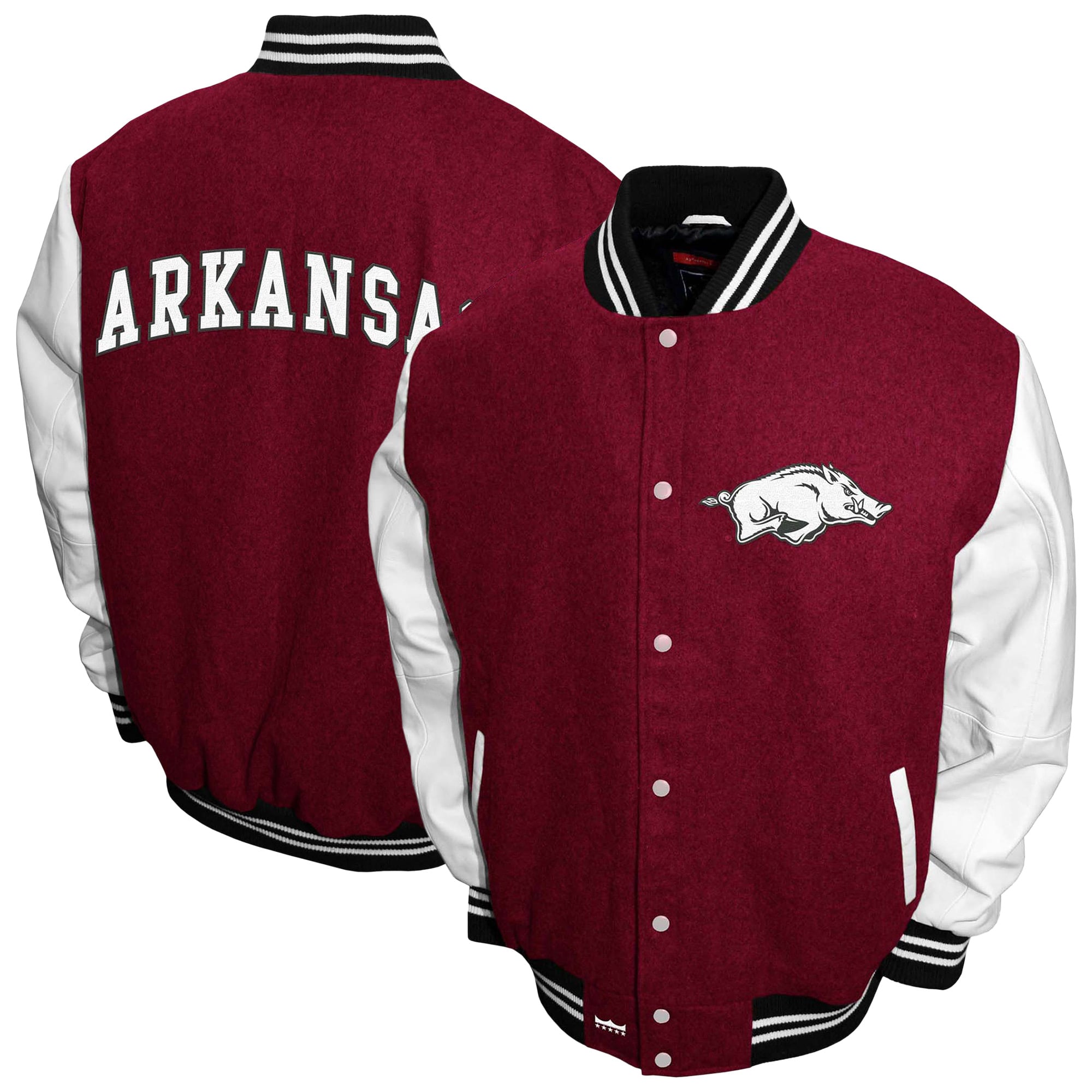 Men's Franchise Club Cardinal Arkansas Razorbacks Graduate Full-Snap Jacket