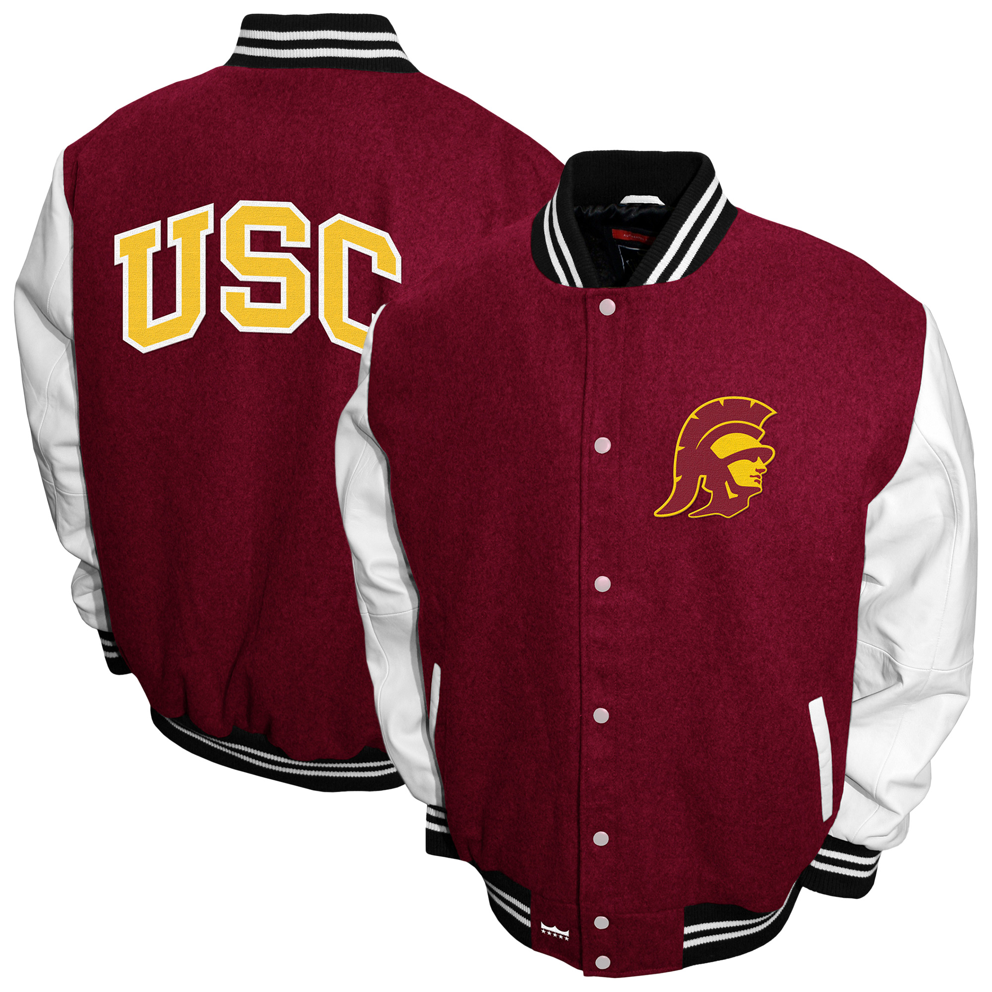 Men's Franchise Club Cardinal USC Trojans Graduate Full-Snap Jacket