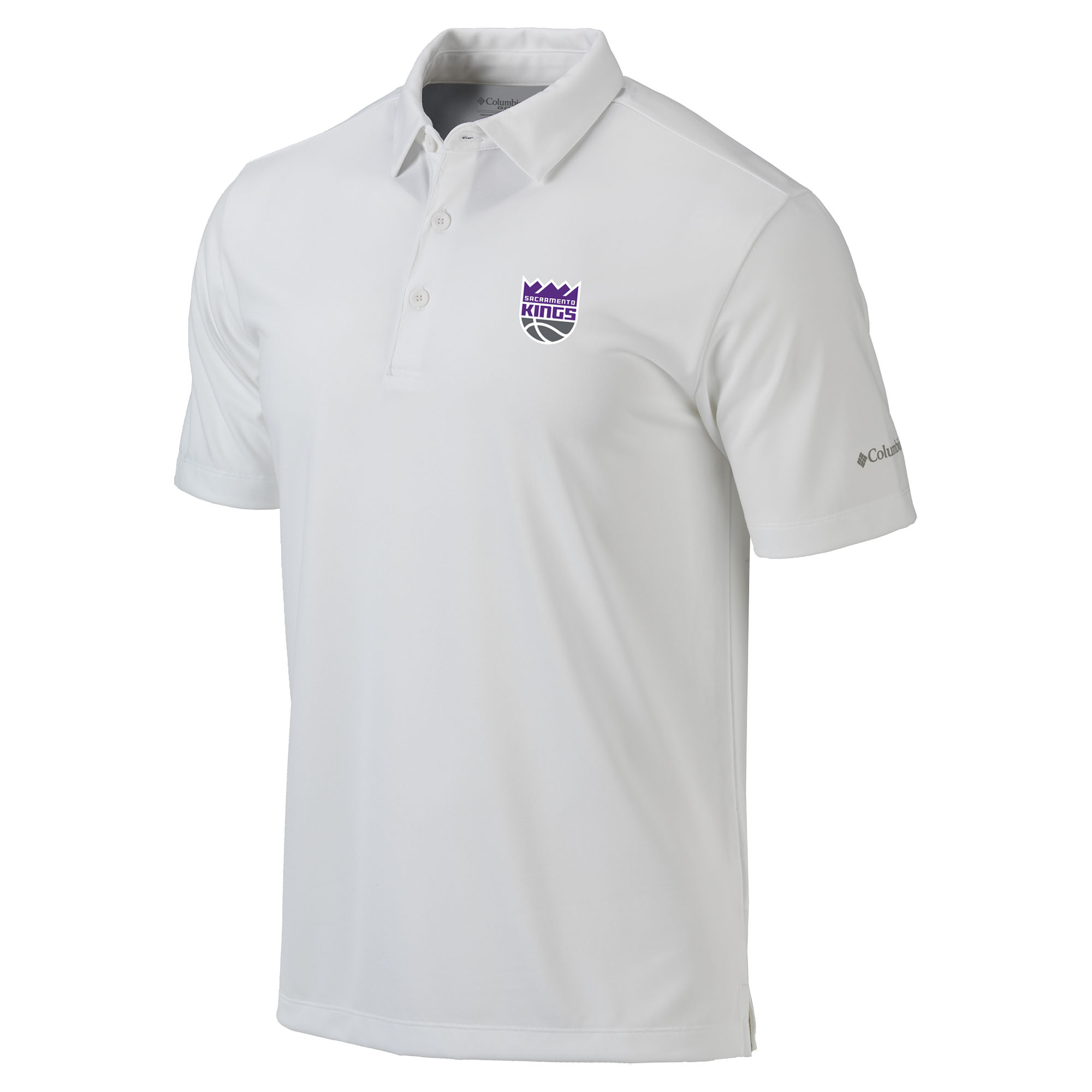 Men's Columbia White Sacramento Kings Omni-Wick Drive Polo