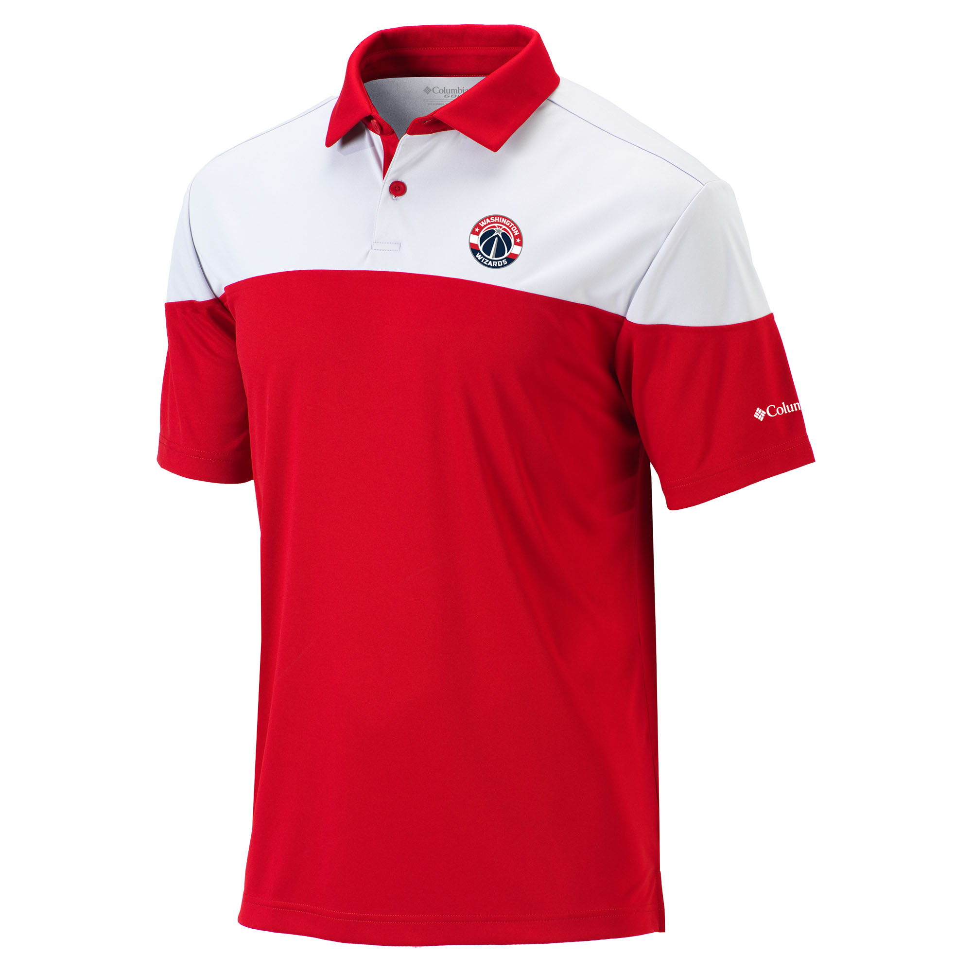Men's Columbia Red Washington Wizards Omni-Wick Best Ball Polo