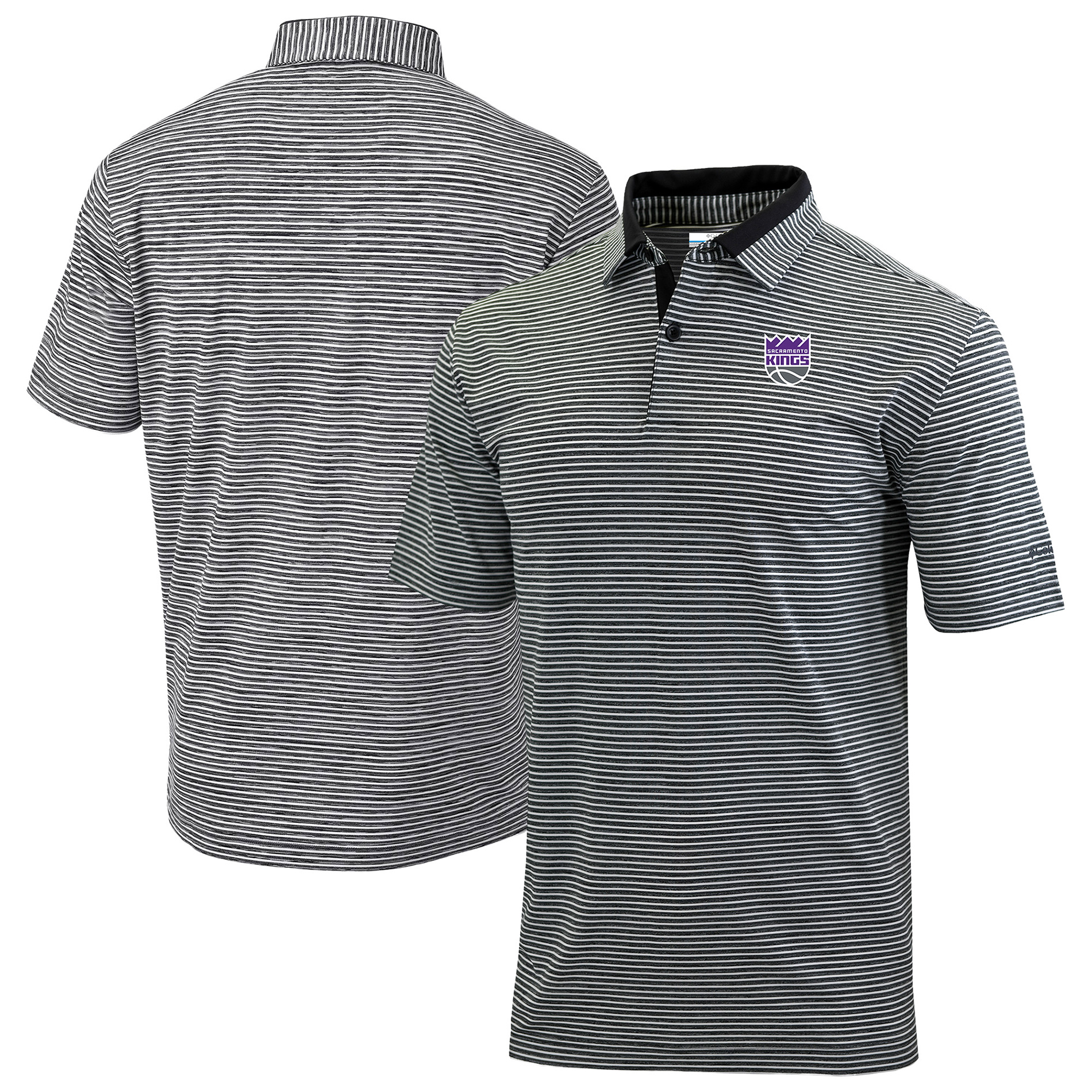 Men's Columbia Black Sacramento Kings Golden Hills Polo