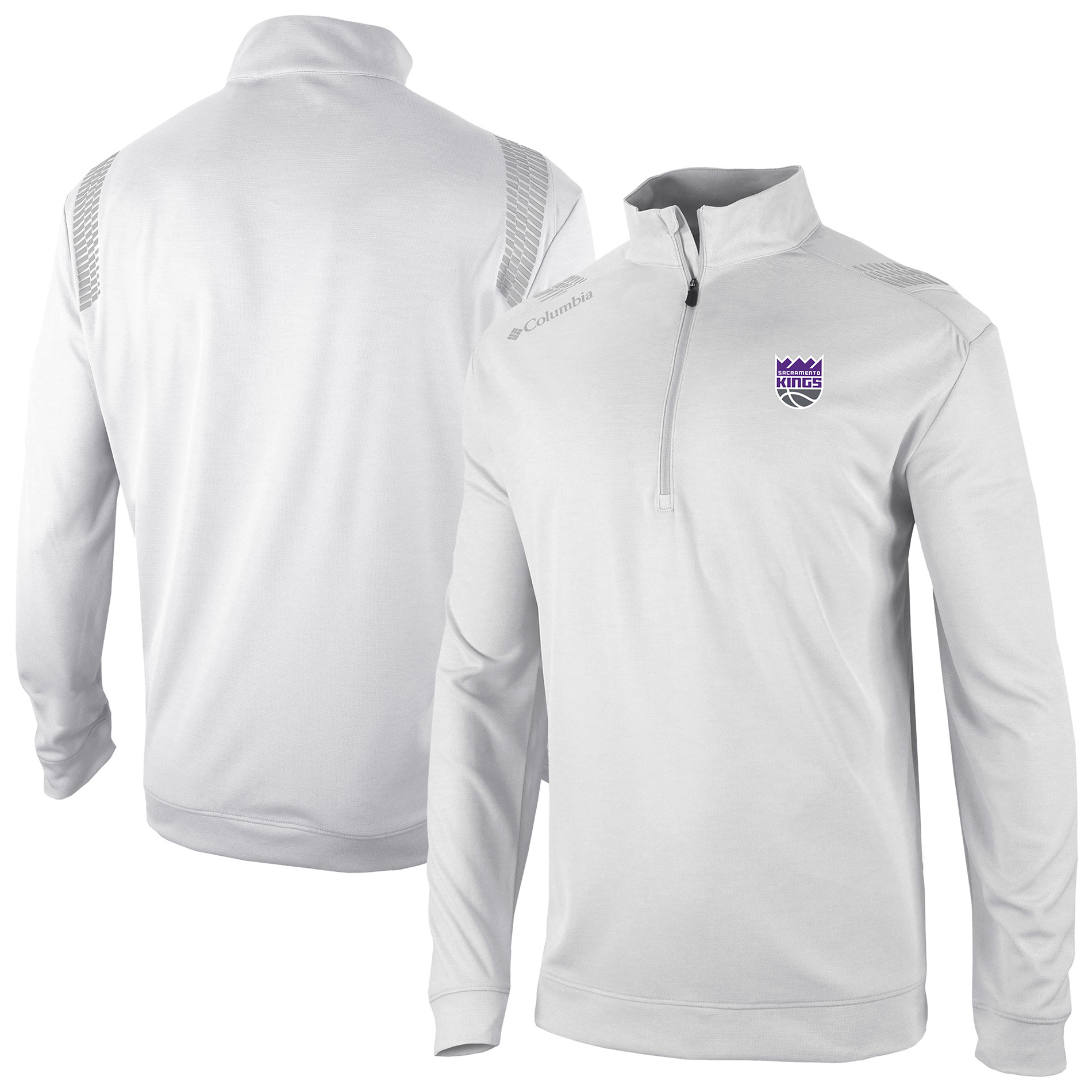 Men’s Columbia White Sacramento Kings Oakland Downs Quarter-Zip Pullover Men’s Columbia White Sacramento Kings Oakland Downs Quarter-Zip Pullover