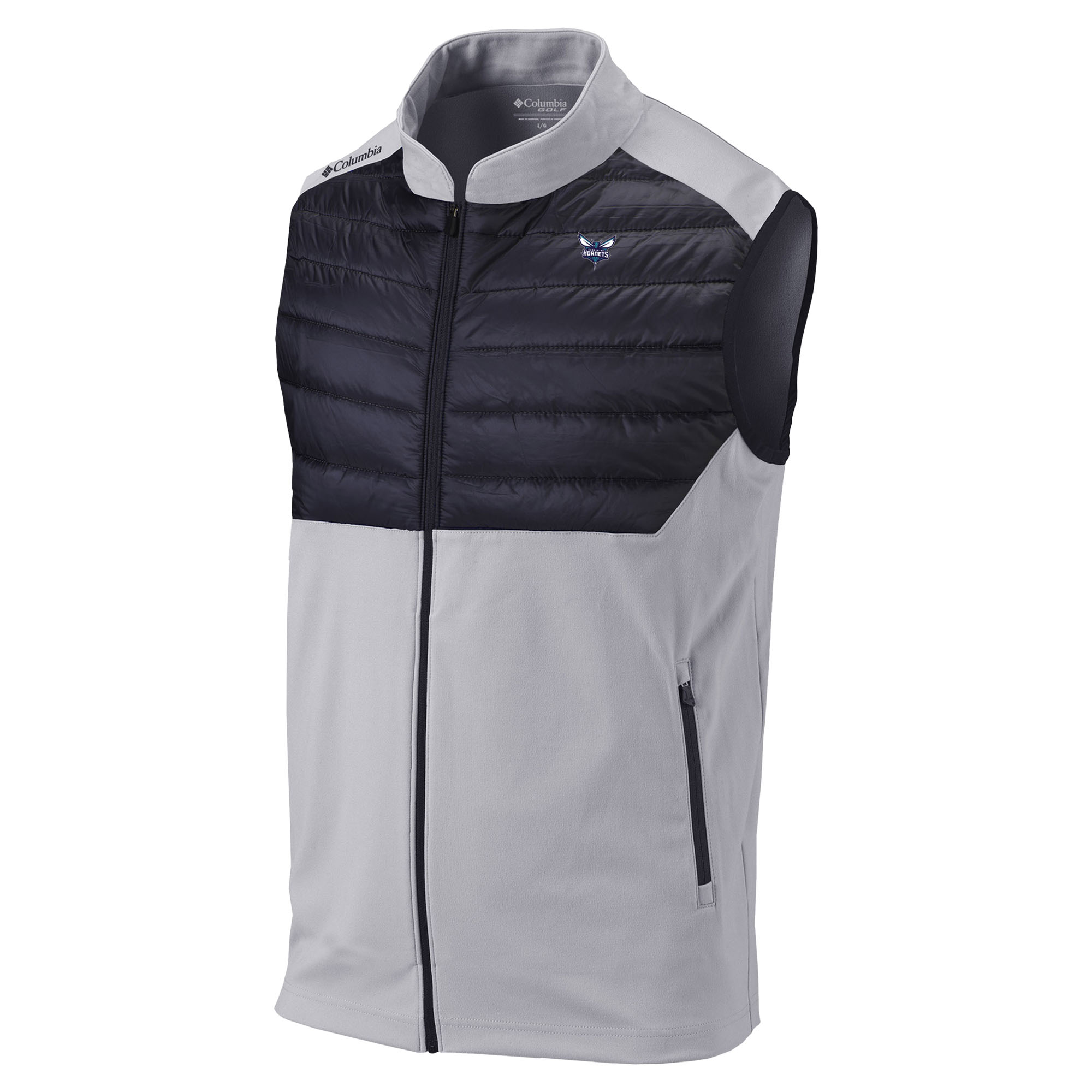 Men's Columbia Gray Charlotte Hornets Omni-Wick In The Element Full-Zip Vest