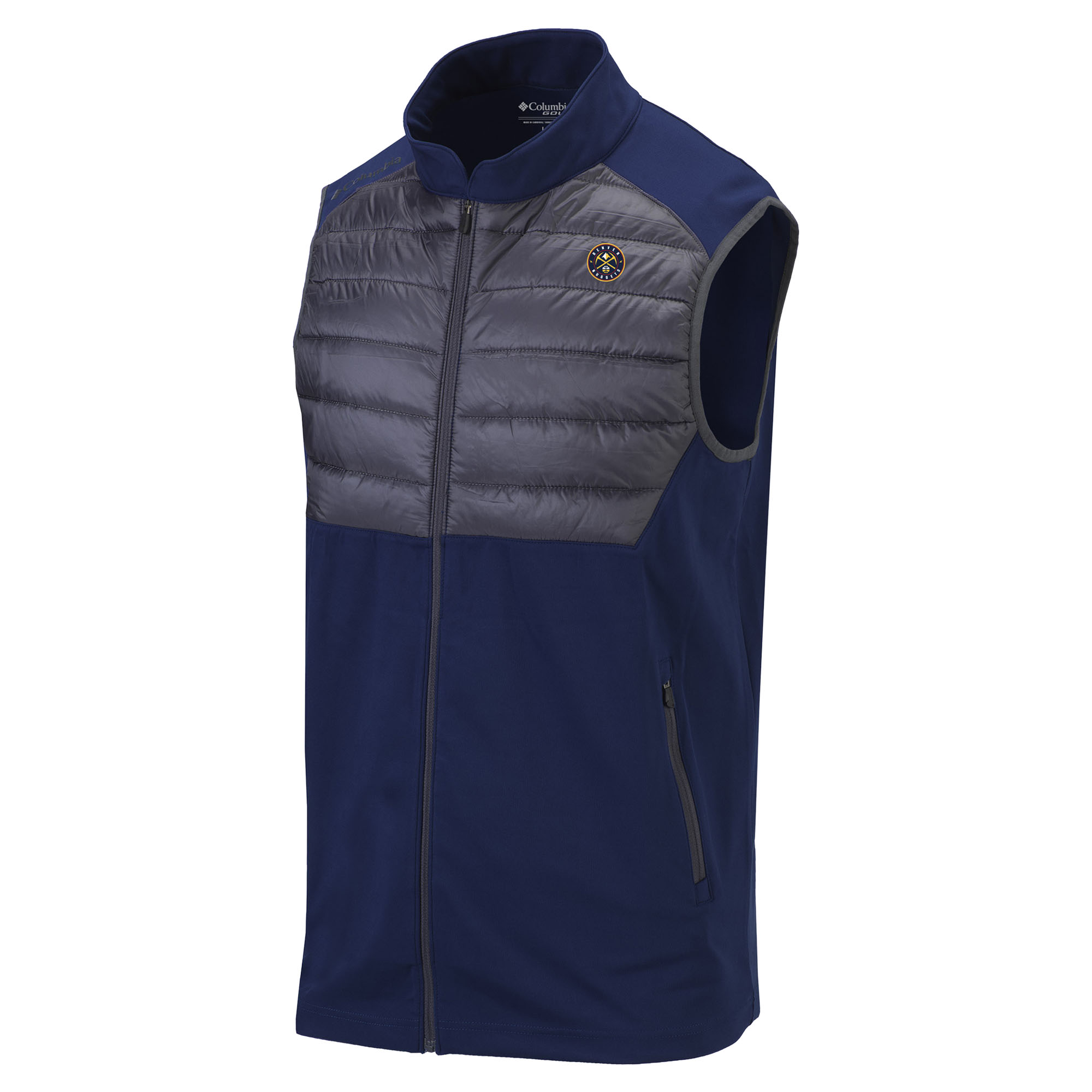Men's Columbia Navy Denver Nuggets Omni-Wick In The Element Full-Zip Vest