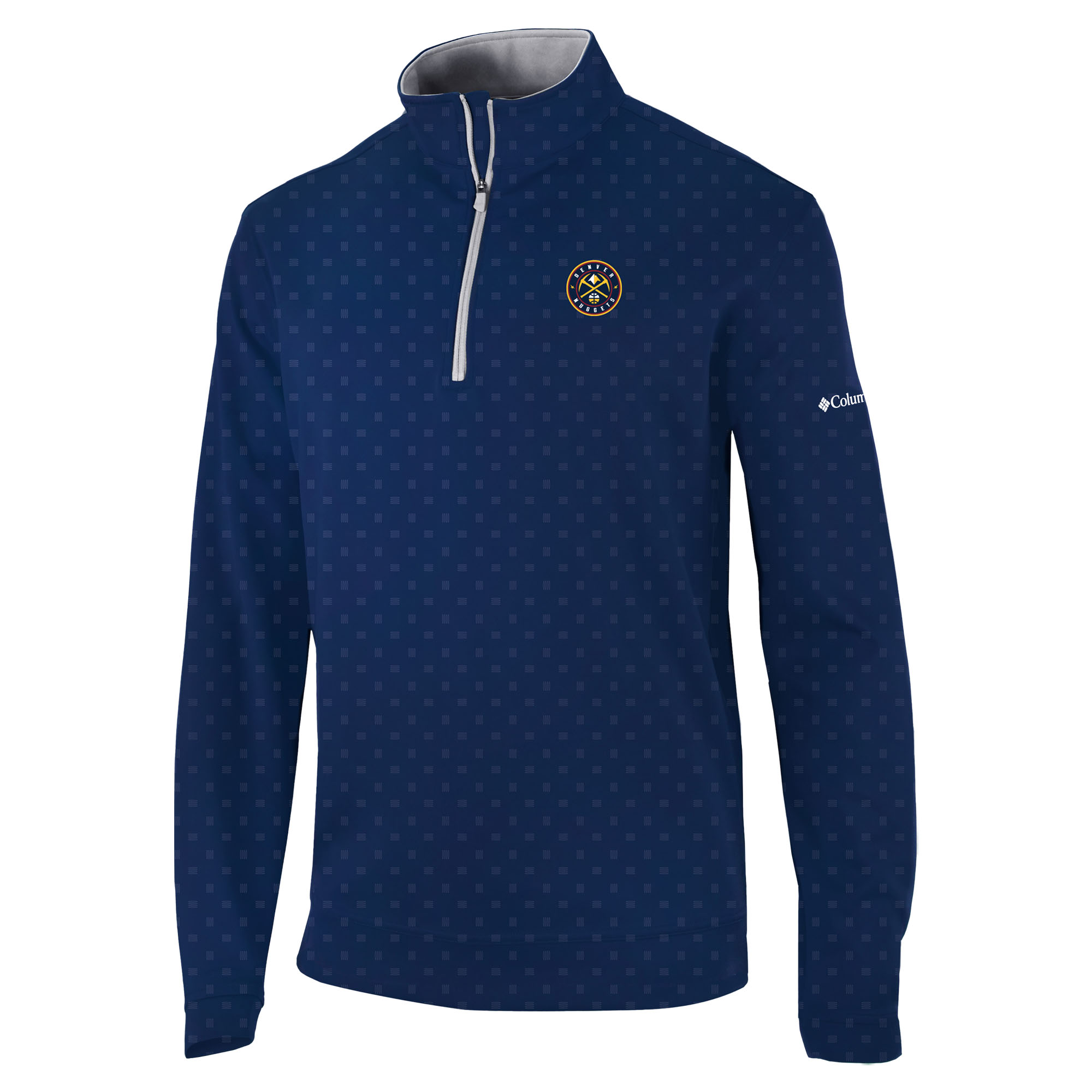 Men's Columbia Navy Denver Nuggets Omni-Wick Wickhams Hills Quarter-Zip Pullover Top