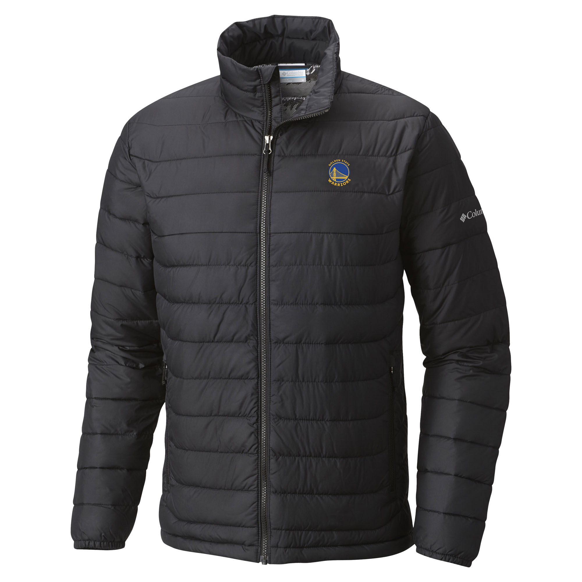 Men's Columbia Black Golden State Warriors Powder Lite Omni-Heat Reflective Full-Zip Jacket
