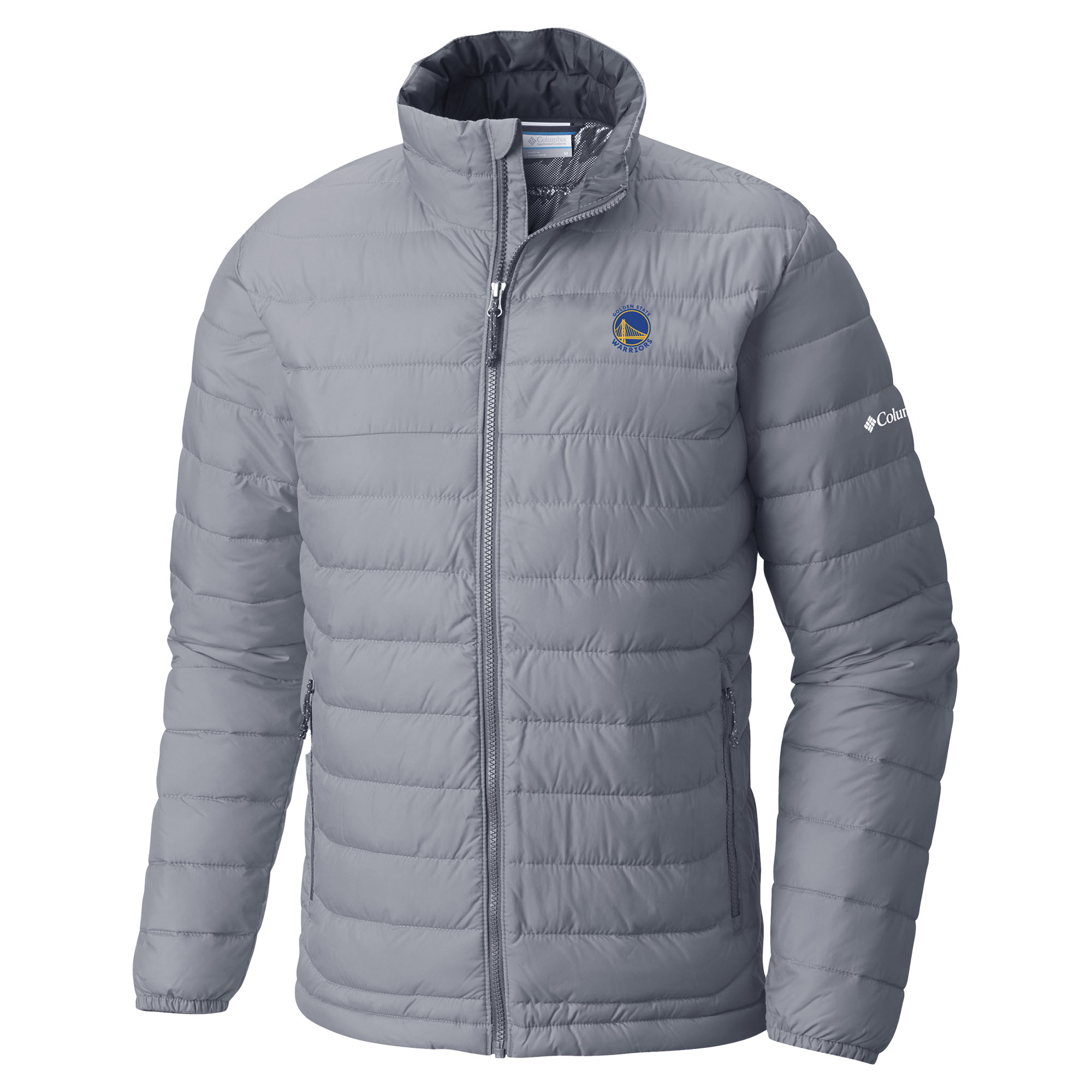 Men's Columbia Gray Golden State Warriors Powder Lite Omni-Heat Reflective Full-Zip Jacket