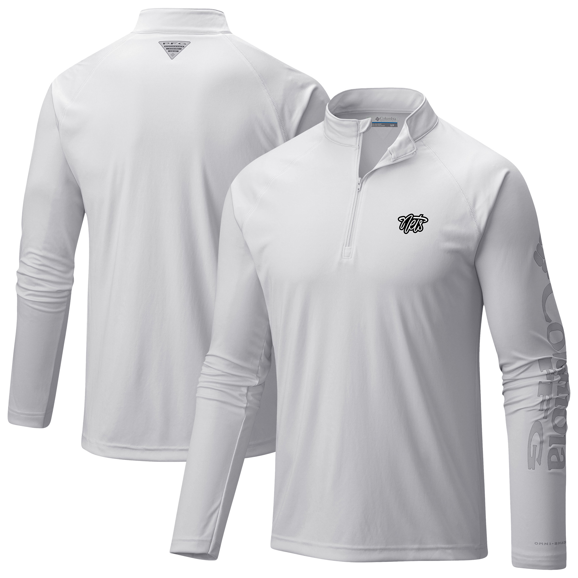 Men’s Columbia White Brooklyn Nets Terminal Tackle Raglan Omni-Shade Quarter-Zip Jacket Men’s Columbia White Brooklyn Nets Terminal Tackle Raglan Omni-Shade Quarter-Zip Jacket