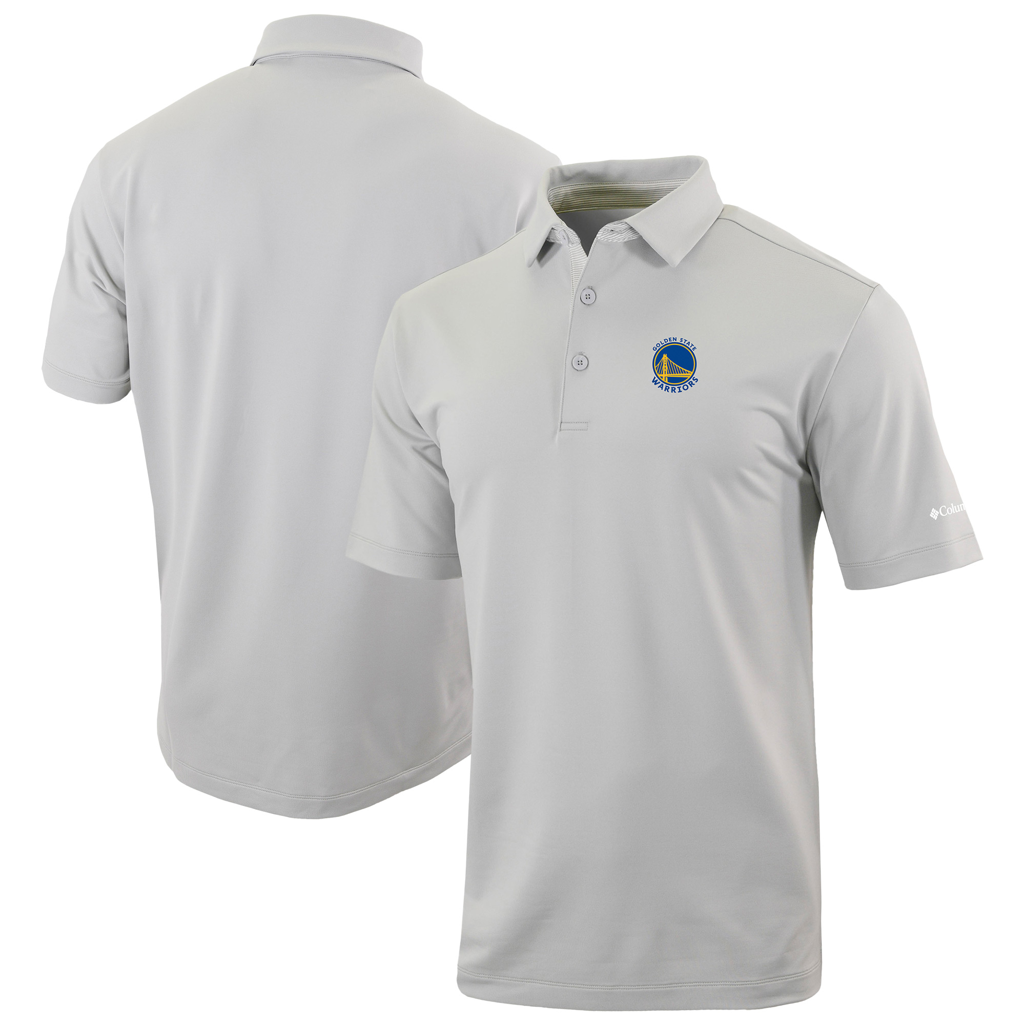 Men's Columbia Gray Golden State Warriors Omni-Wick Even Lie Polo