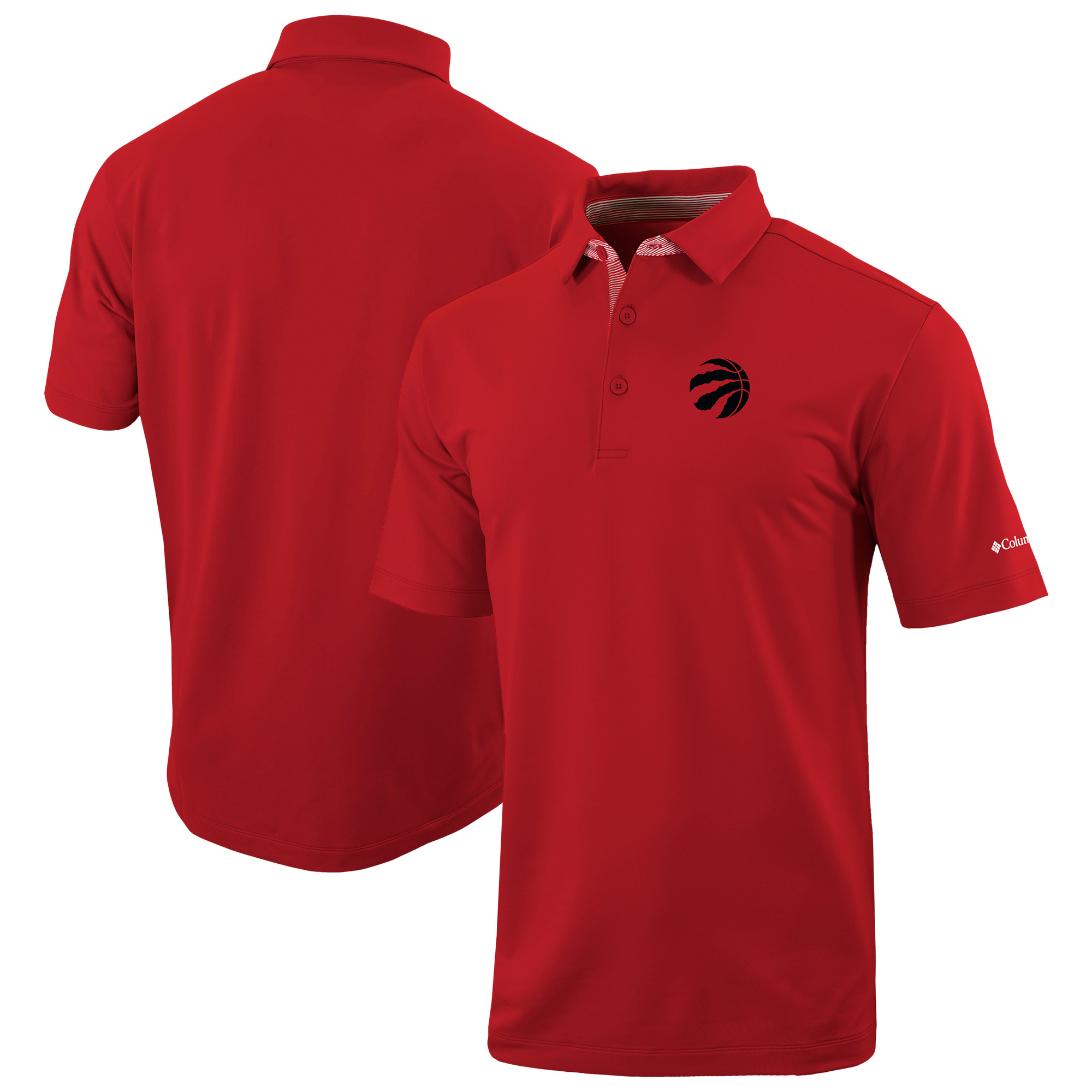 Men's Columbia Red Toronto Raptors Omni-Wick Even Lie Polo