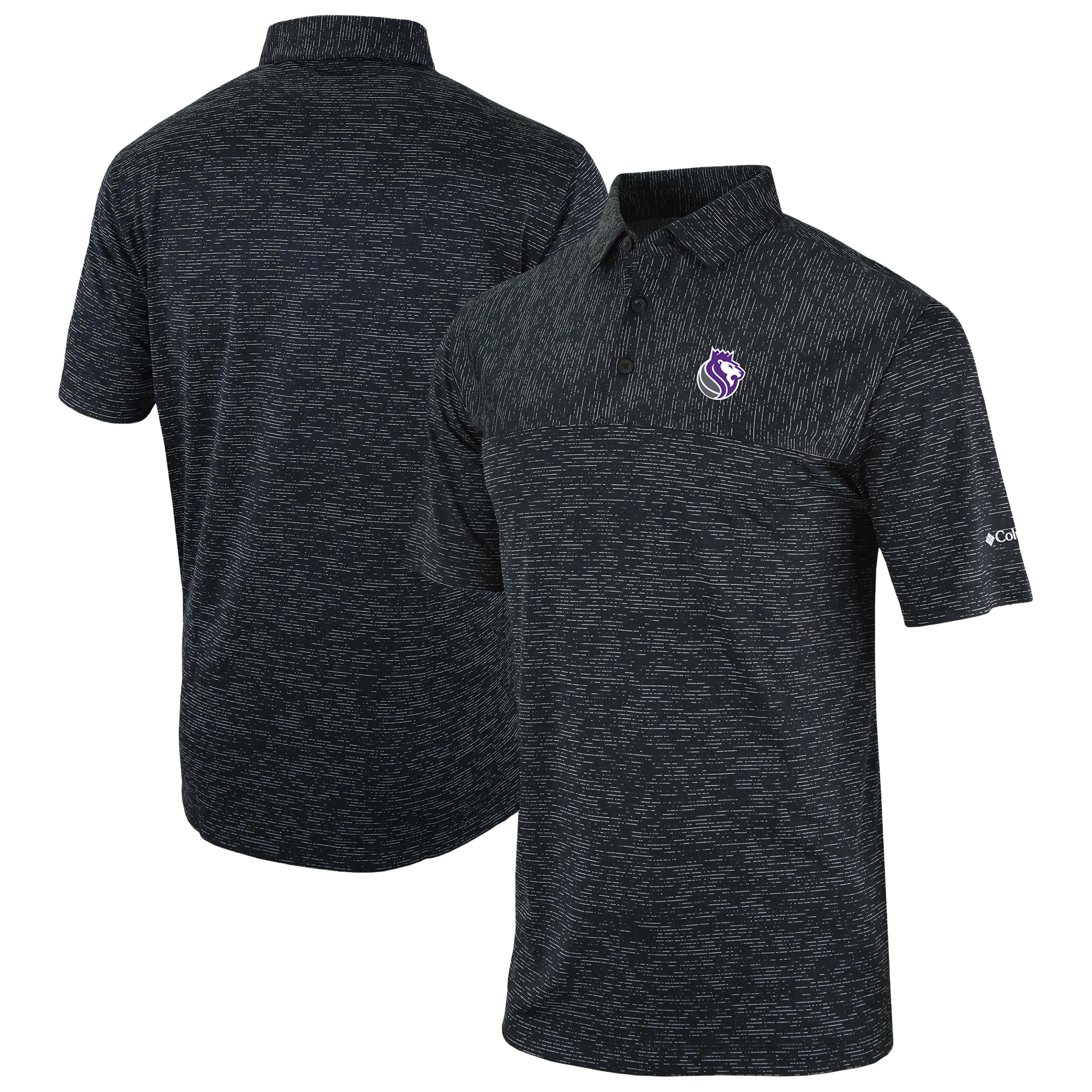 Men's Columbia Black Sacramento Kings Omni-Wick Heading Out Polo
