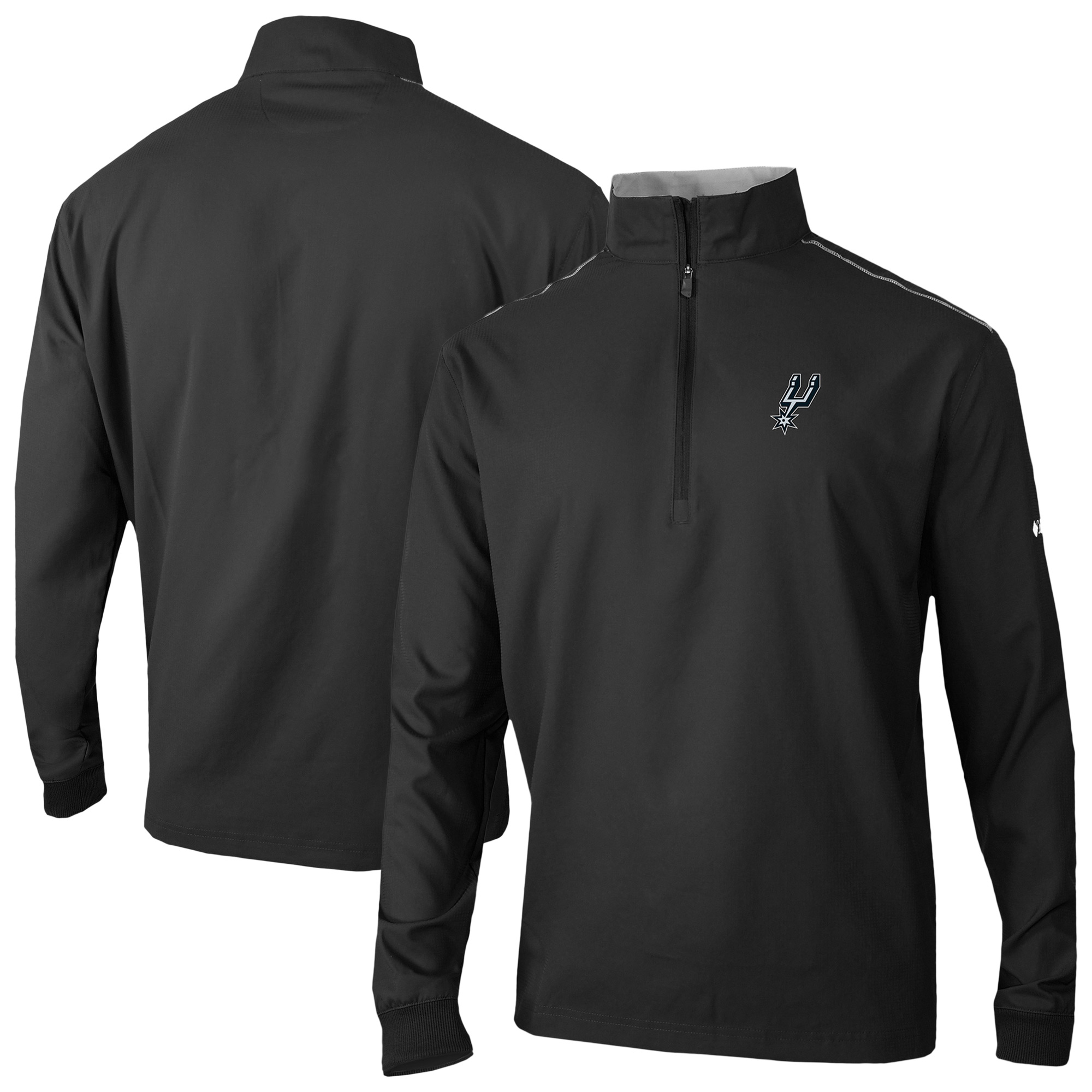 Men's Columbia Black San Antonio Spurs Bogey's Paradise Quarter-Zip Pullover