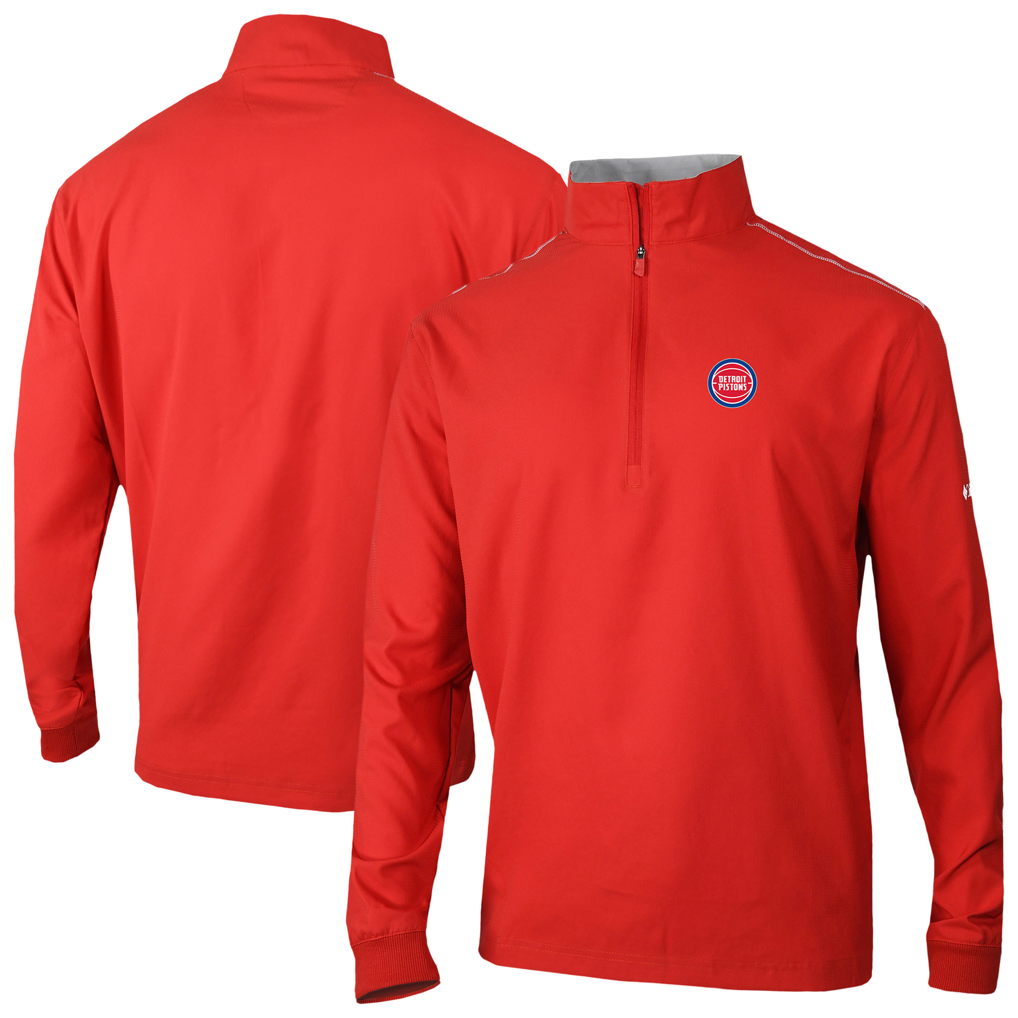 Men's Columbia Red Detroit Pistons Bogey's Paradise Quarter-Zip Pullover