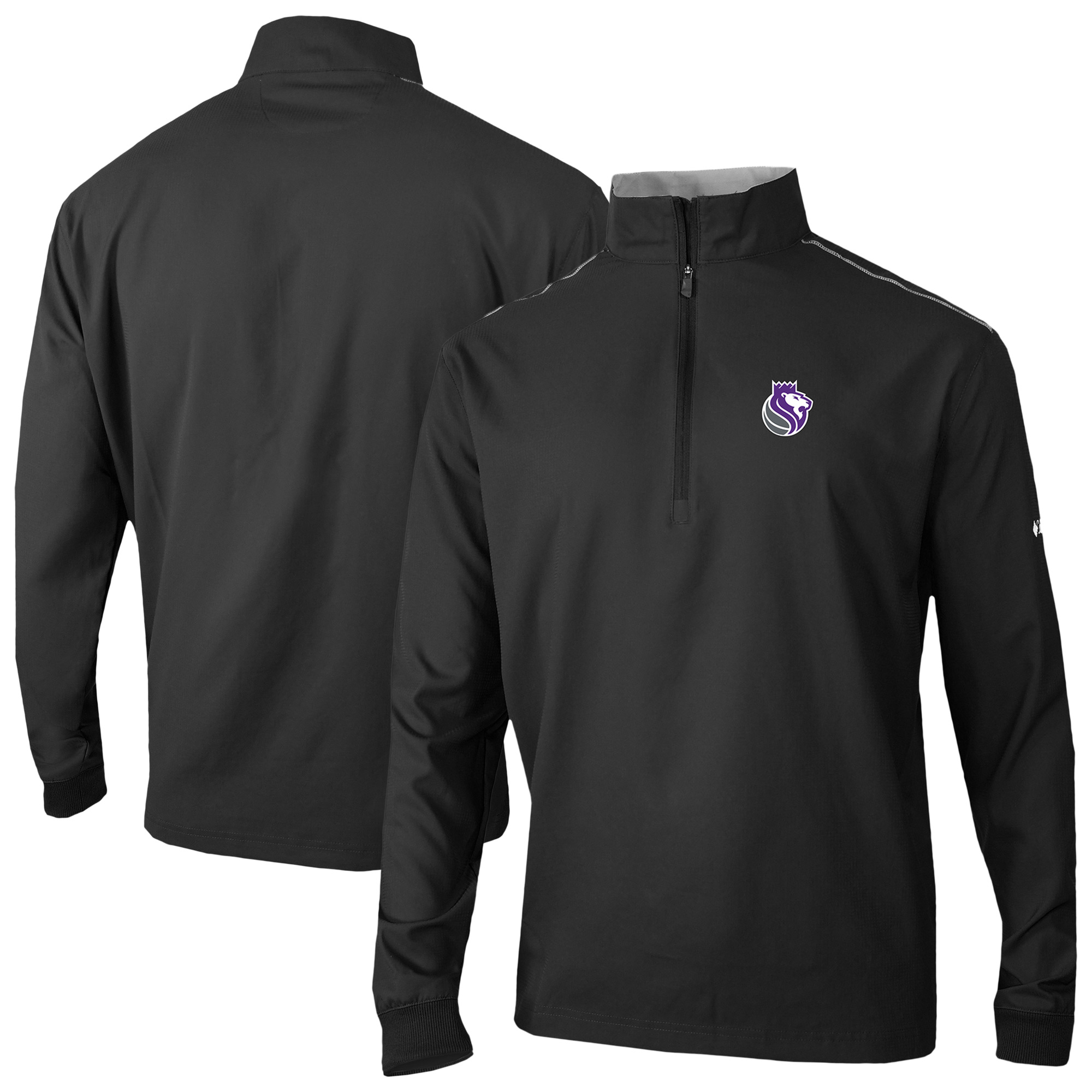 Men's Columbia Black Sacramento Kings Bogey's Paradise Quarter-Zip Pullover