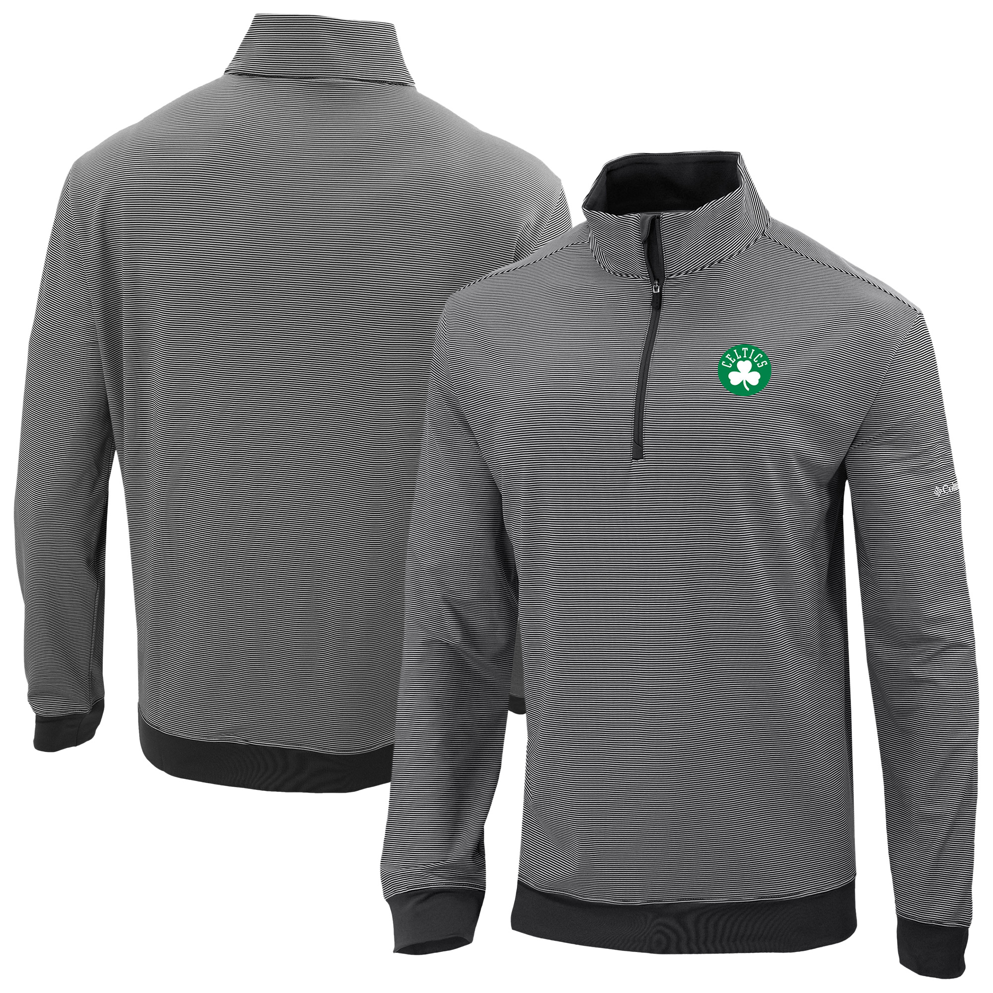 Men's Columbia Black Boston Celtics Omni-Wick Even Lie Quarter-Zip Pullover