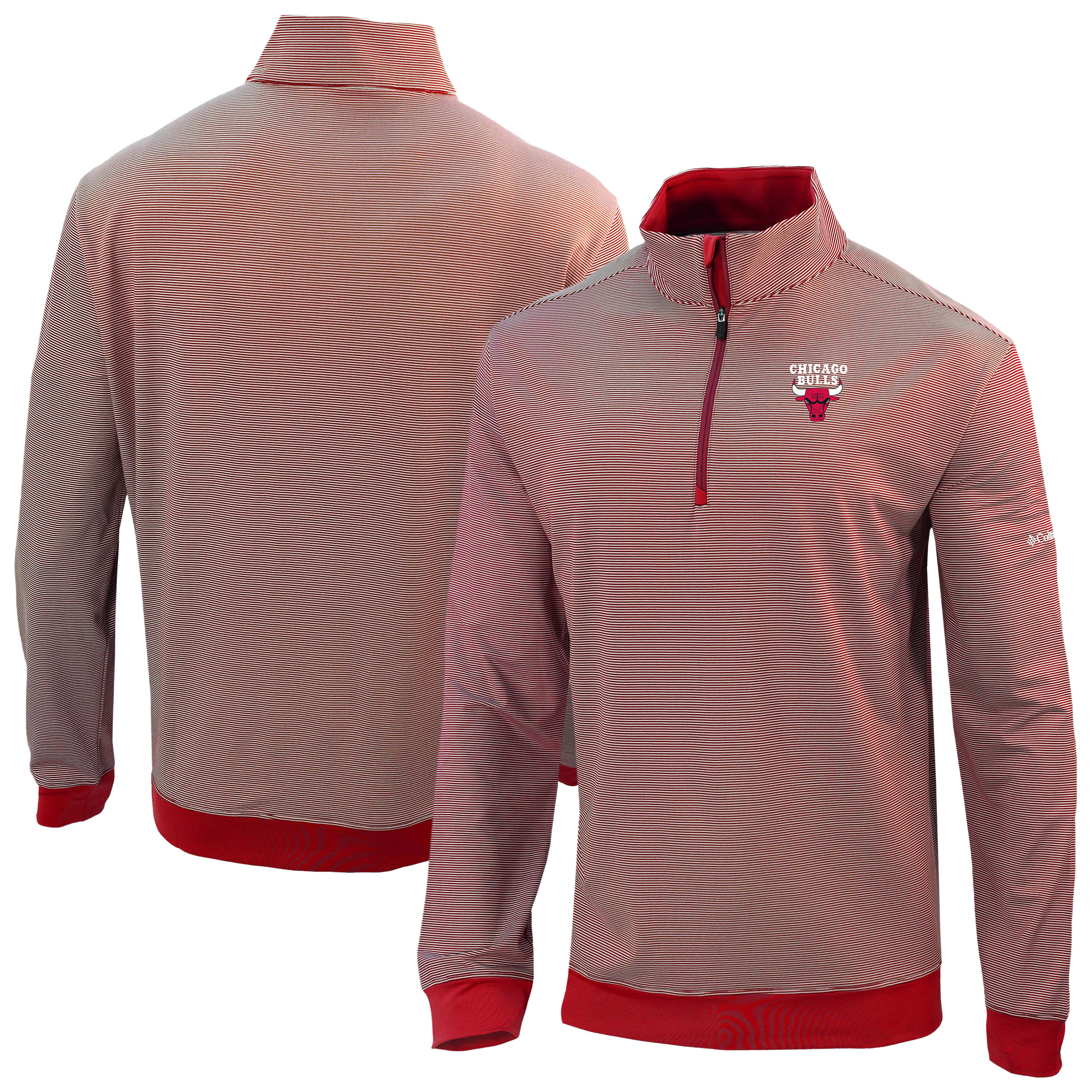 Men's Columbia Red Chicago Bulls Omni-Wick Even Lie Quarter-Zip Pullover