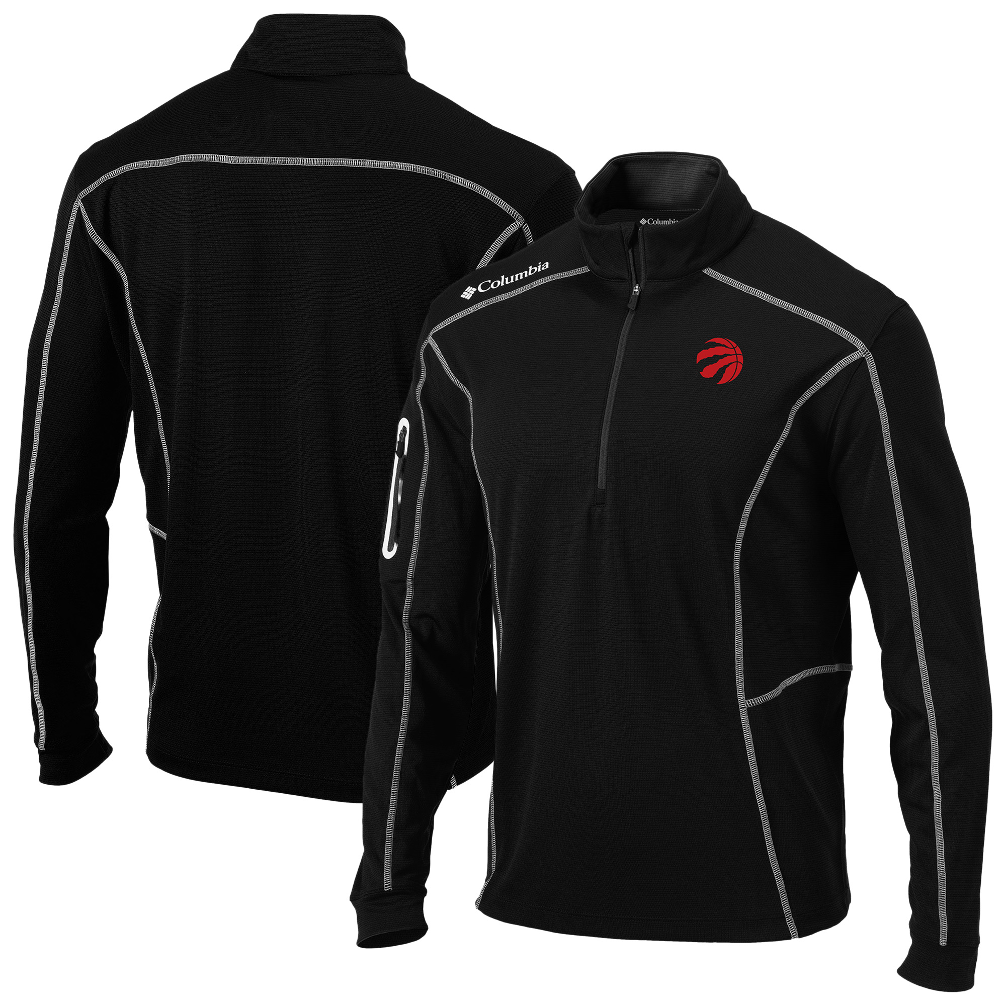 Men's Columbia Black Toronto Raptors Omni-Wick Shotgun Quarter-Zip Pullover