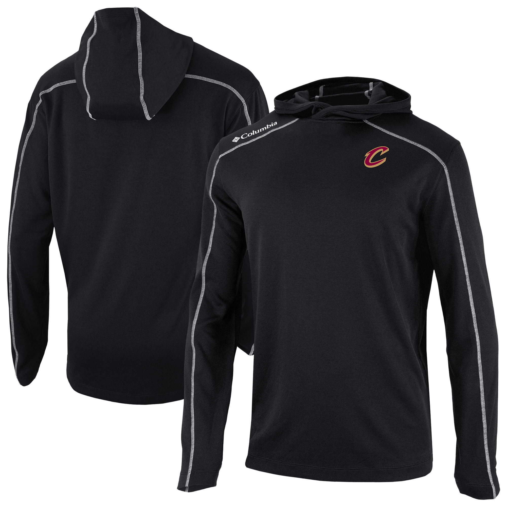 Men's Columbia Black Cleveland Cavaliers Omni-Wick Shotgun Pullover Hoodie