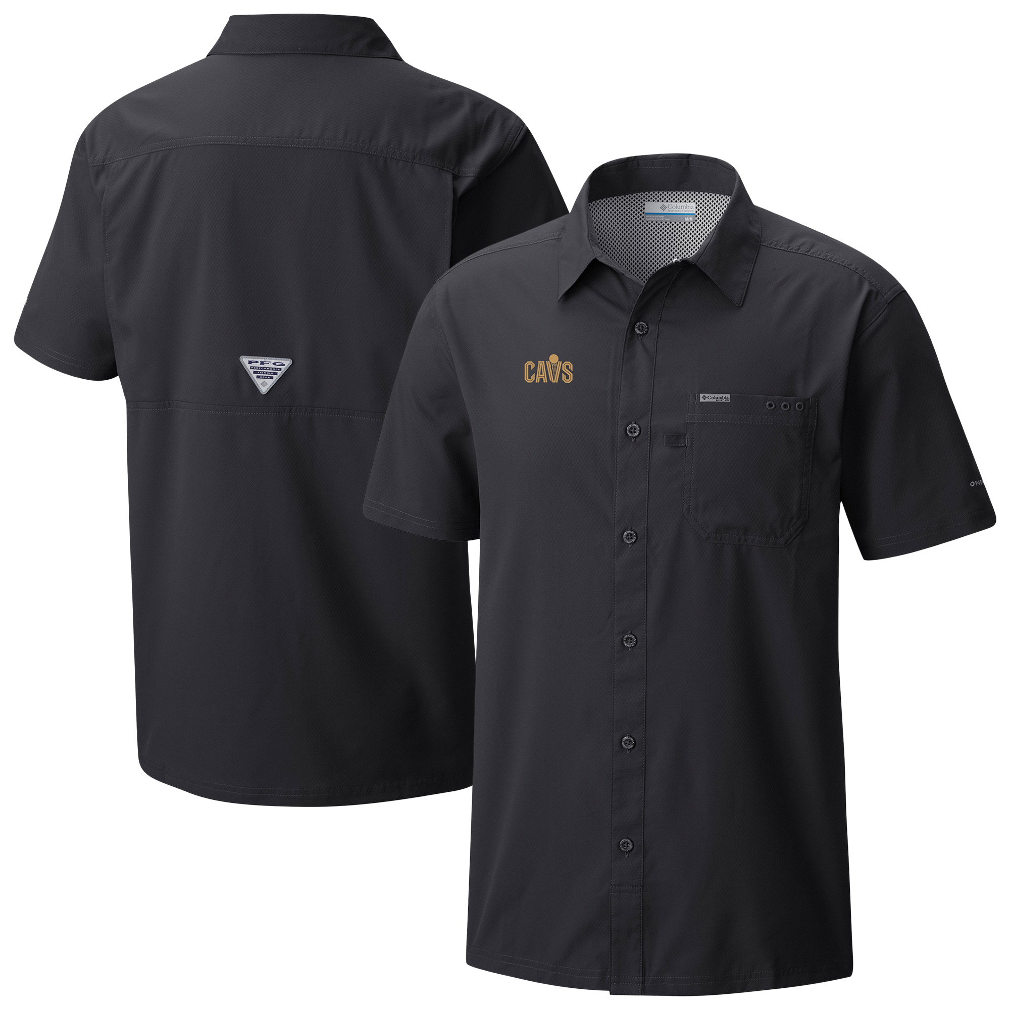 Men's Columbia Black Cleveland Cavaliers Slack Tide Camp Button-Up Shirt