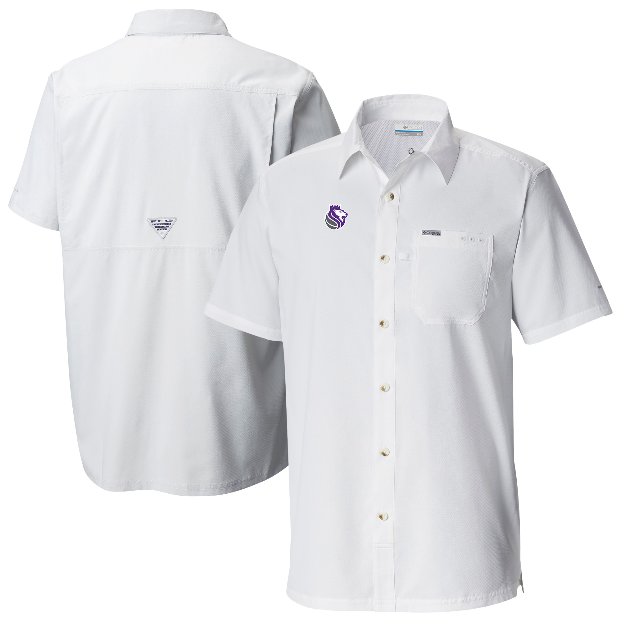Men's Columbia White Sacramento Kings Slack Tide Camp Button-Up Shirt