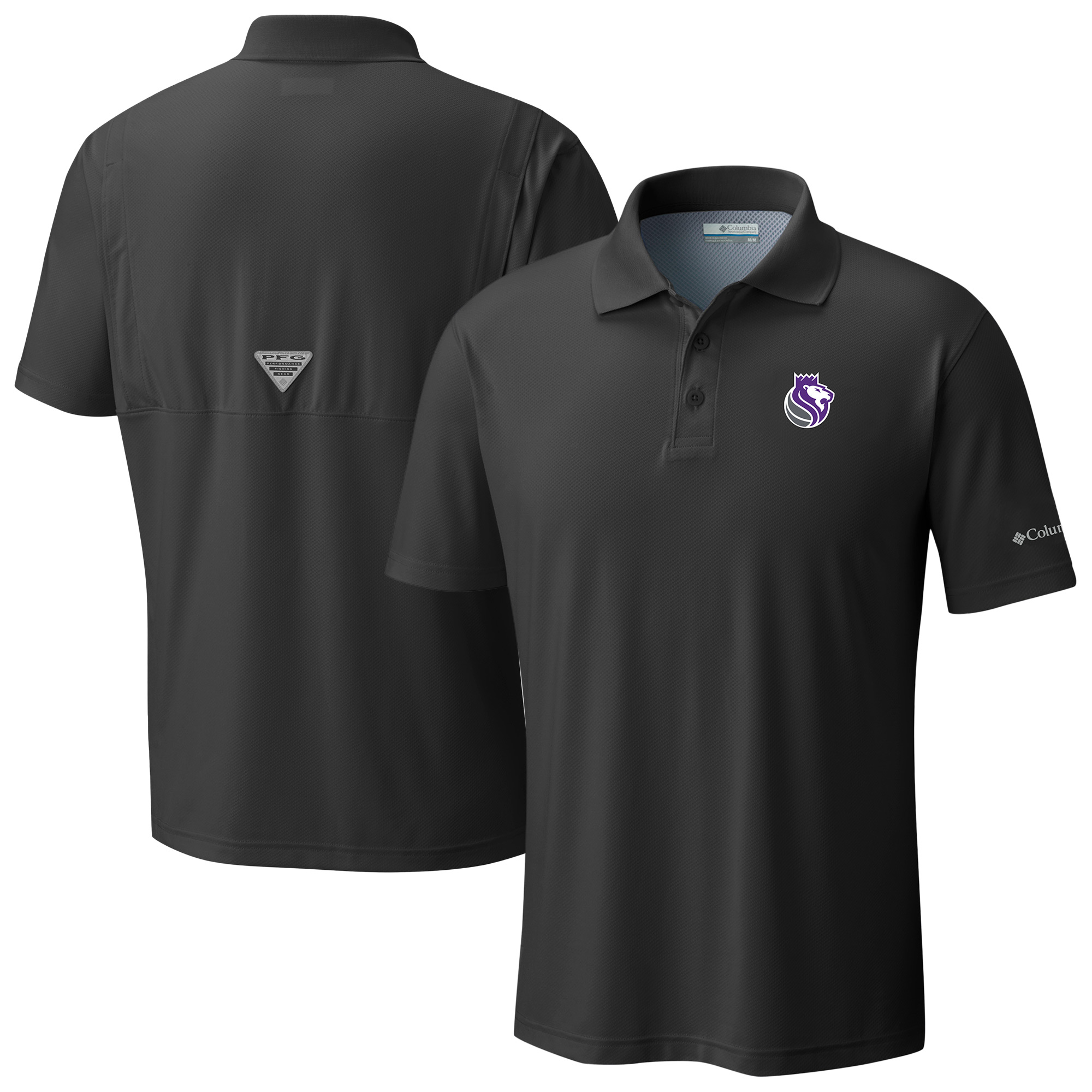 Men's Columbia Black Sacramento Kings Low Drag Offshore Polo