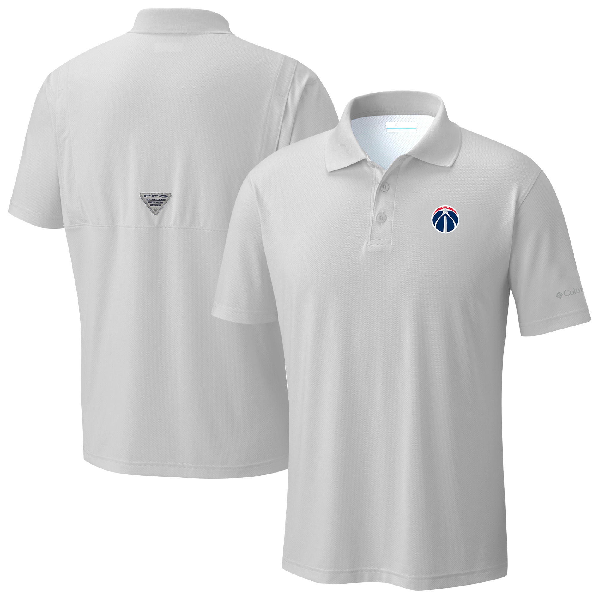 Men's Columbia White Washington Wizards Low Drag Offshore Polo